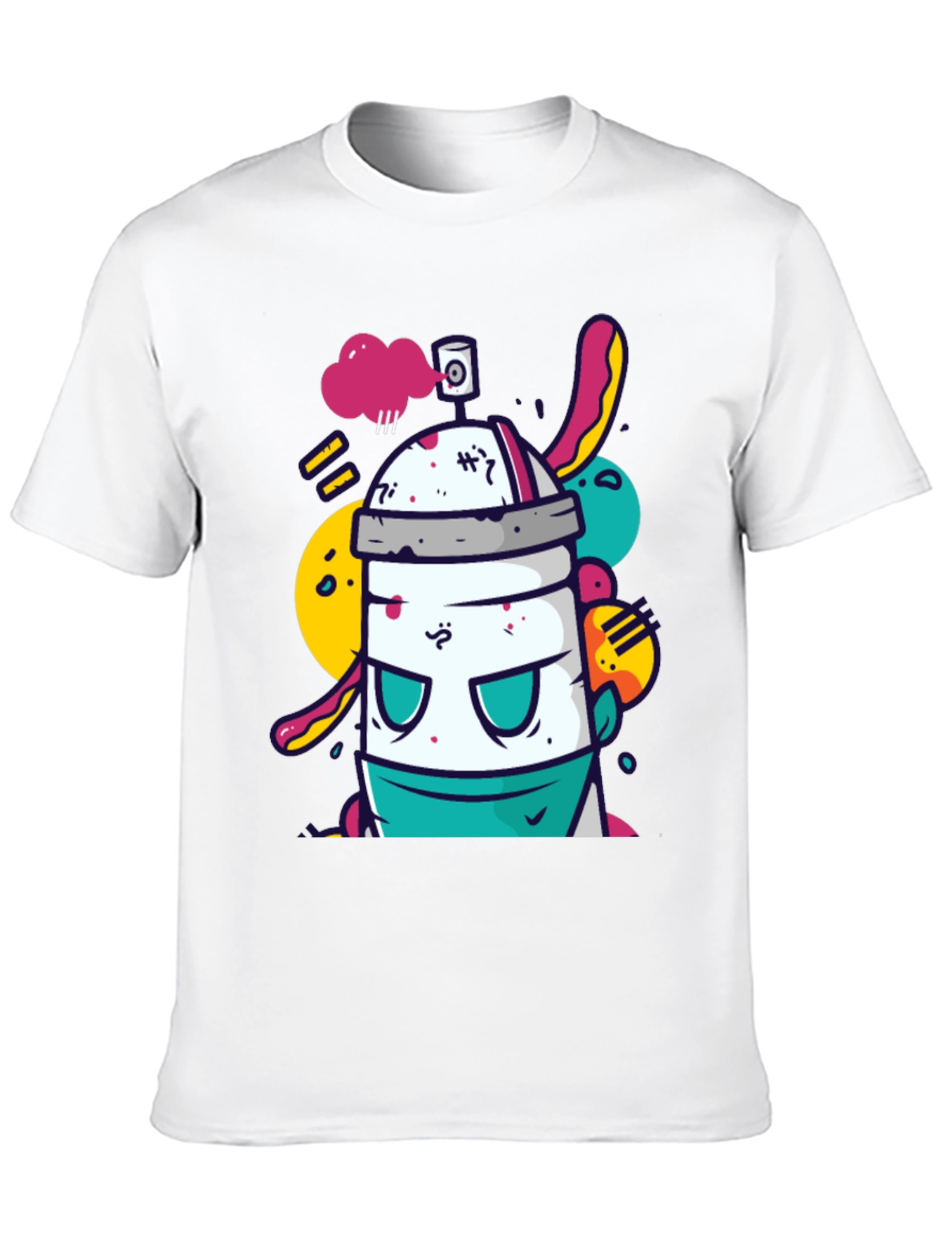 Black Funky Spray Can Graphic T-Shirt view 10