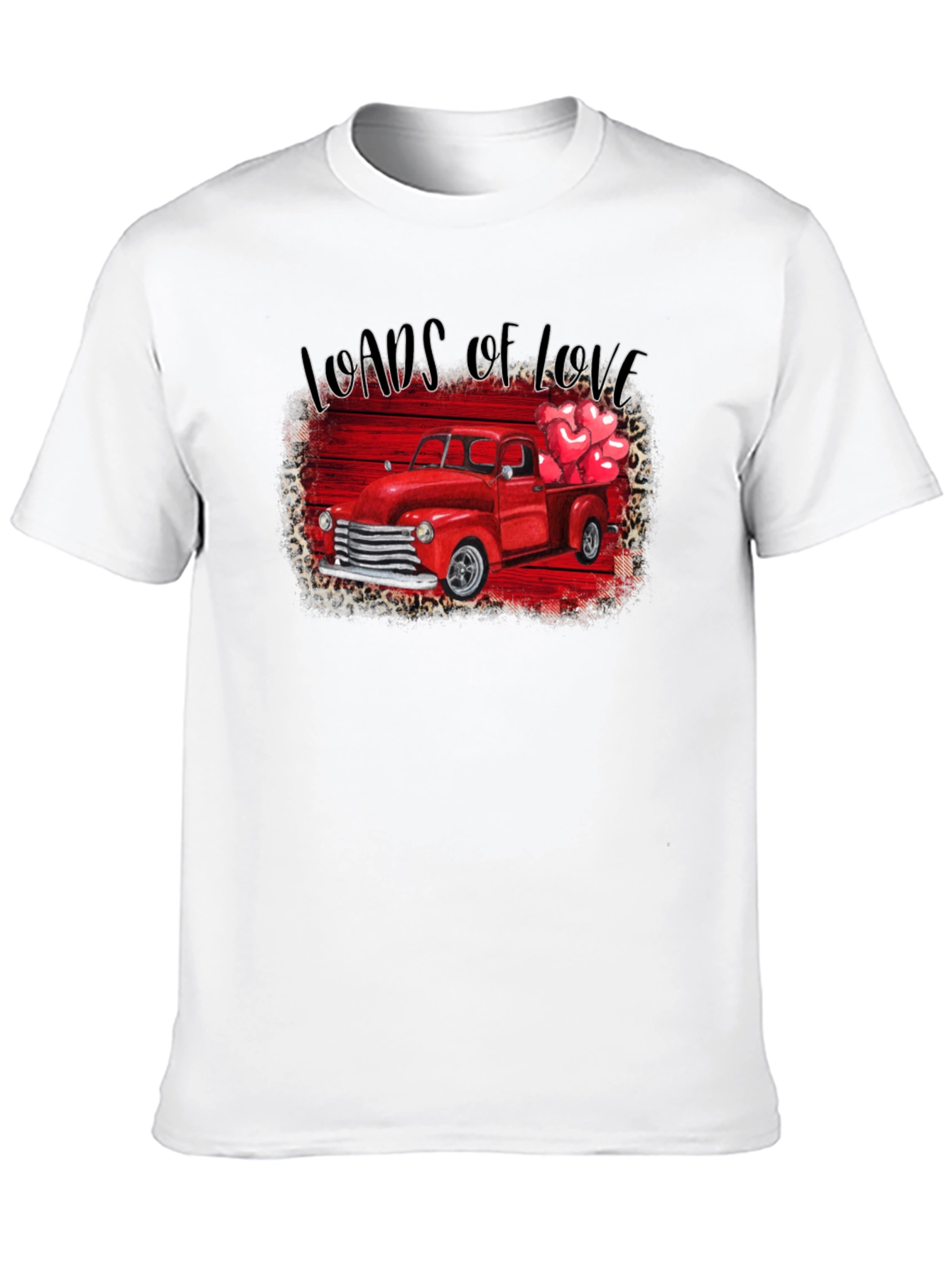 Black Loads of Love Valentine's Truck T-Shirt view 10