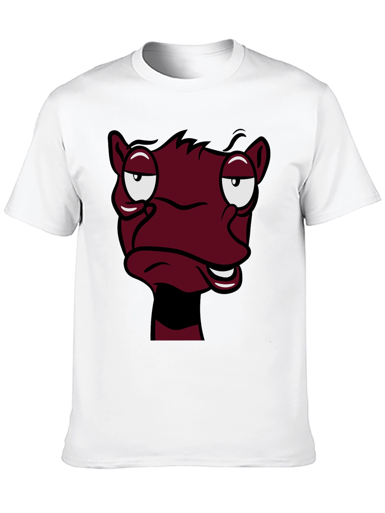 Black Funny Cartoon Face Graphic Tee - Black T-Shirt view 10