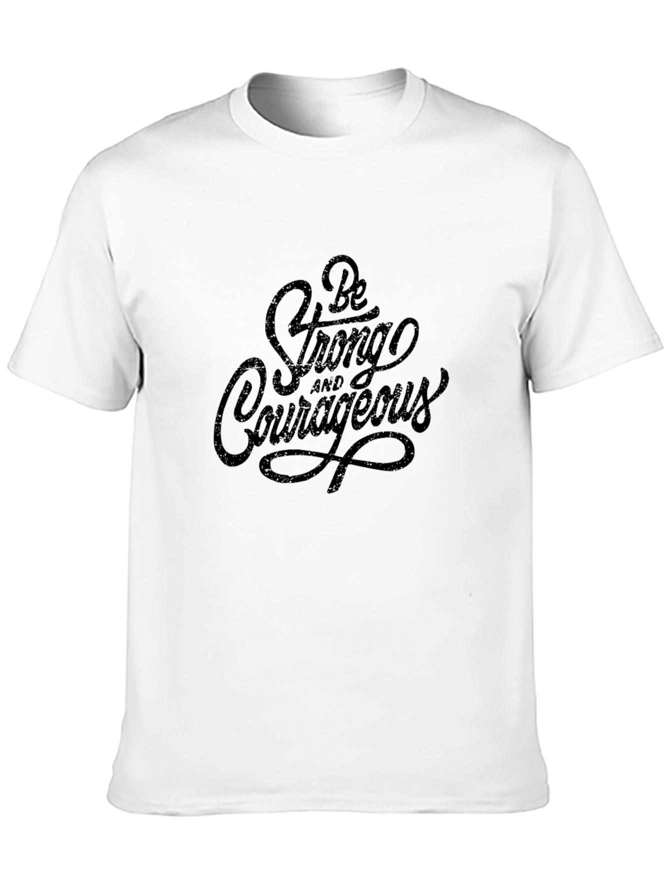 Black Be Strong and Courageous Black Graphic Tee view 10