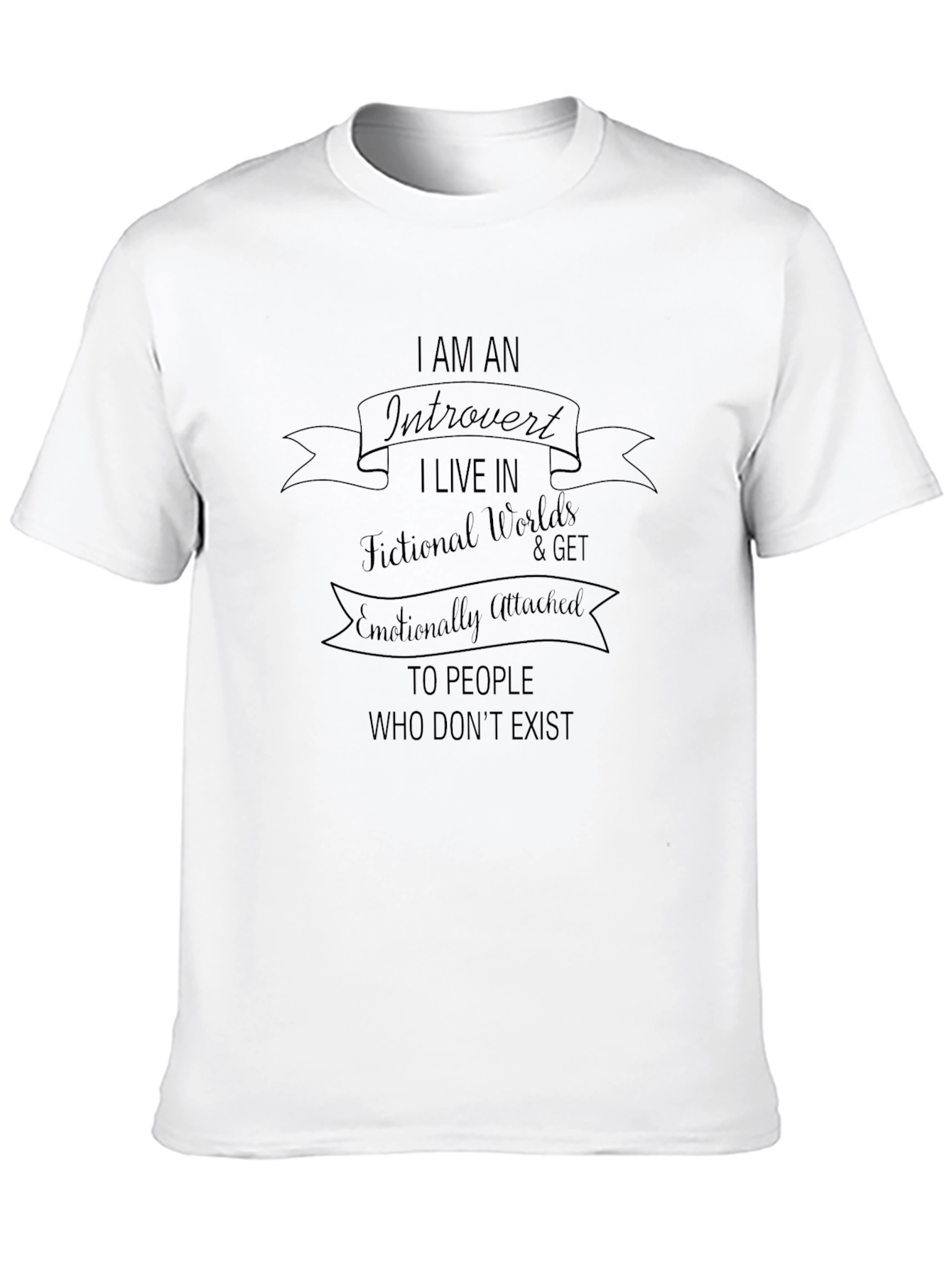 Black Introvert Fictional Worlds T-Shirt view 10