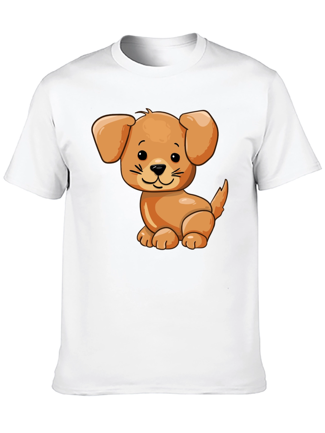 Black Cute Cartoon Dog Black T-Shirt view 10