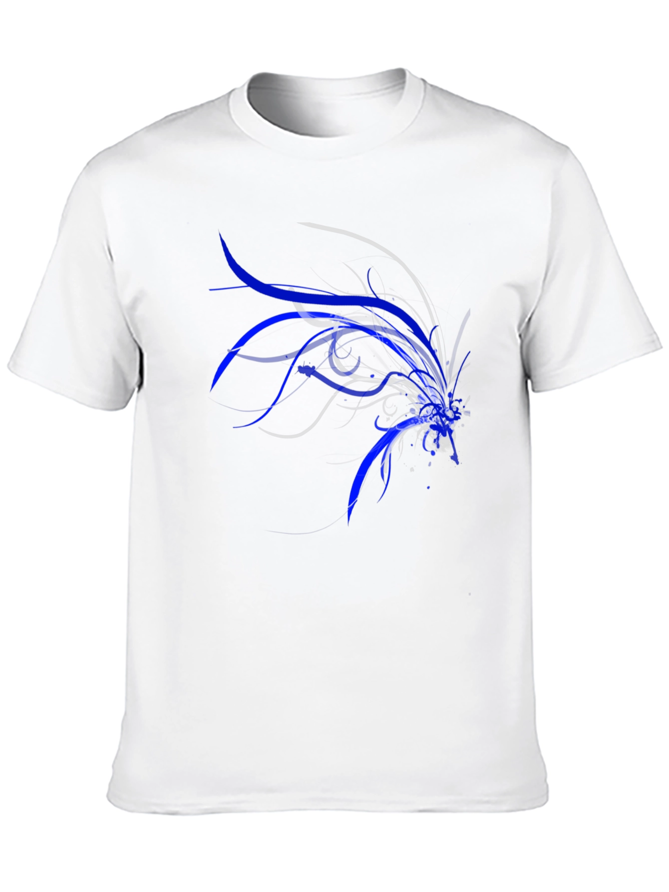 Abstract Blue Graphic Tee - Men's Black T-Shirt - 10
