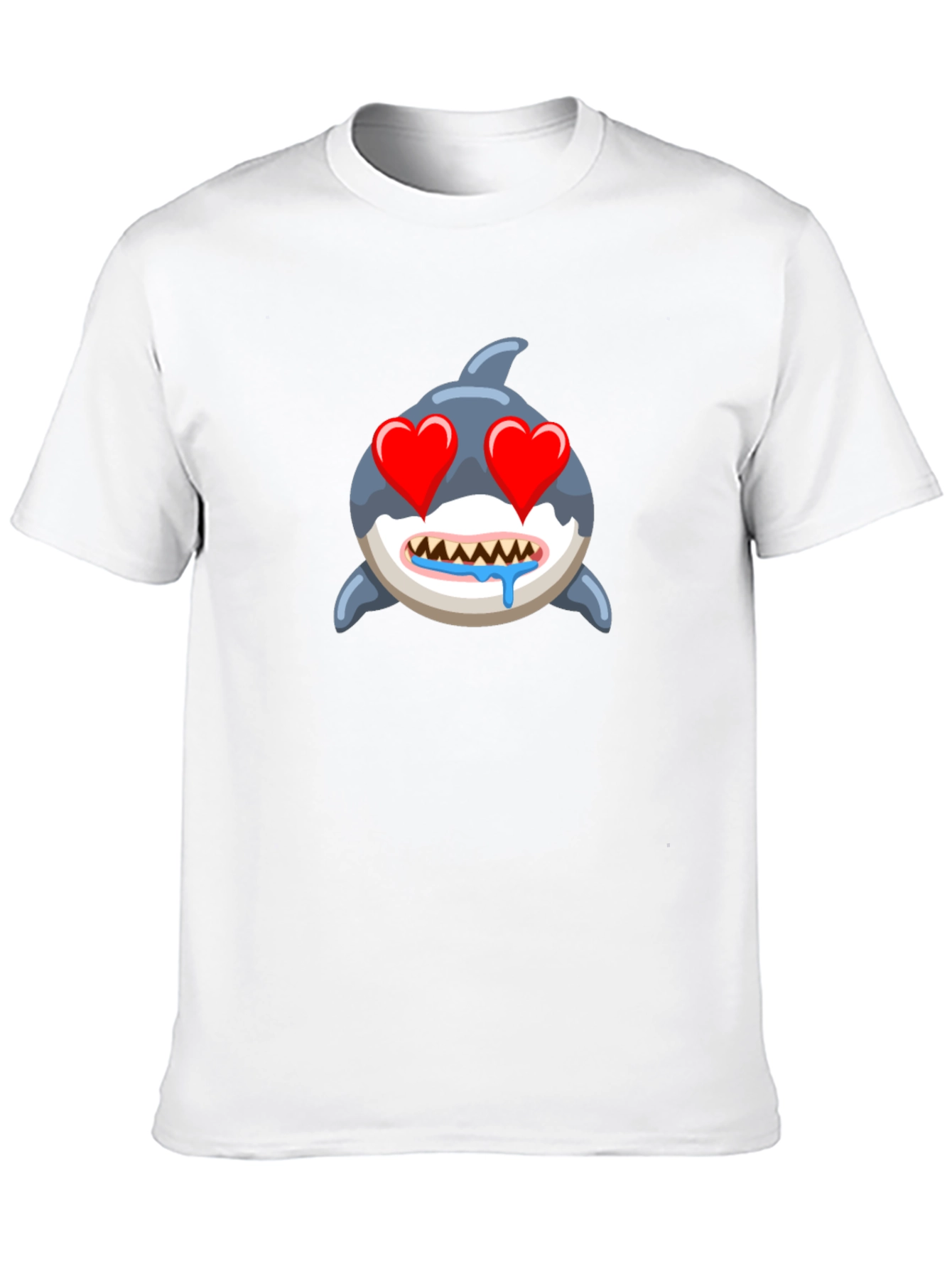 Black Shark Emoji T-Shirt with Heart Eyes - Black view 10