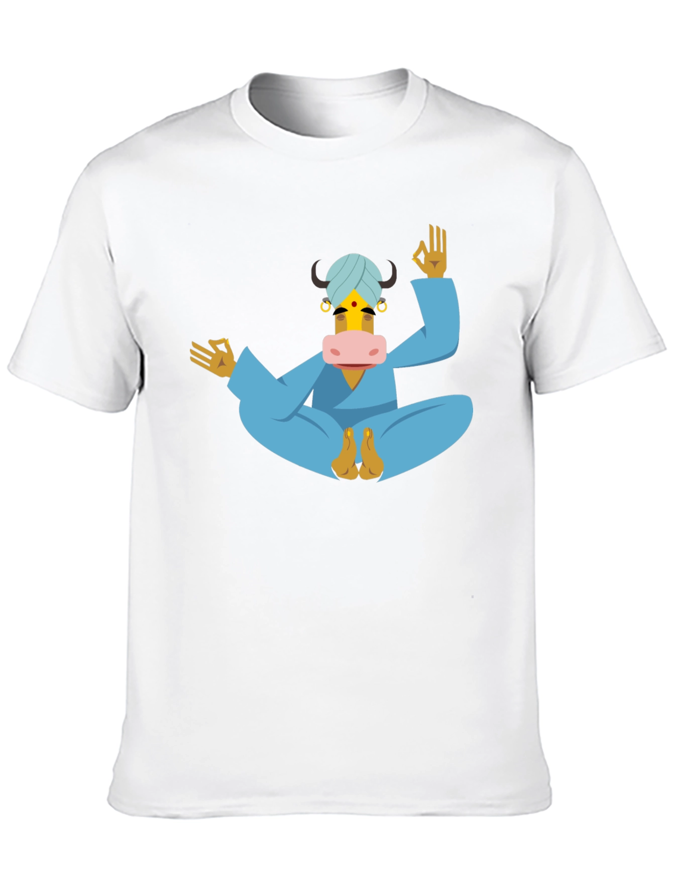 Black Yoga Cow T-Shirt - Meditating Bull Tee view 10