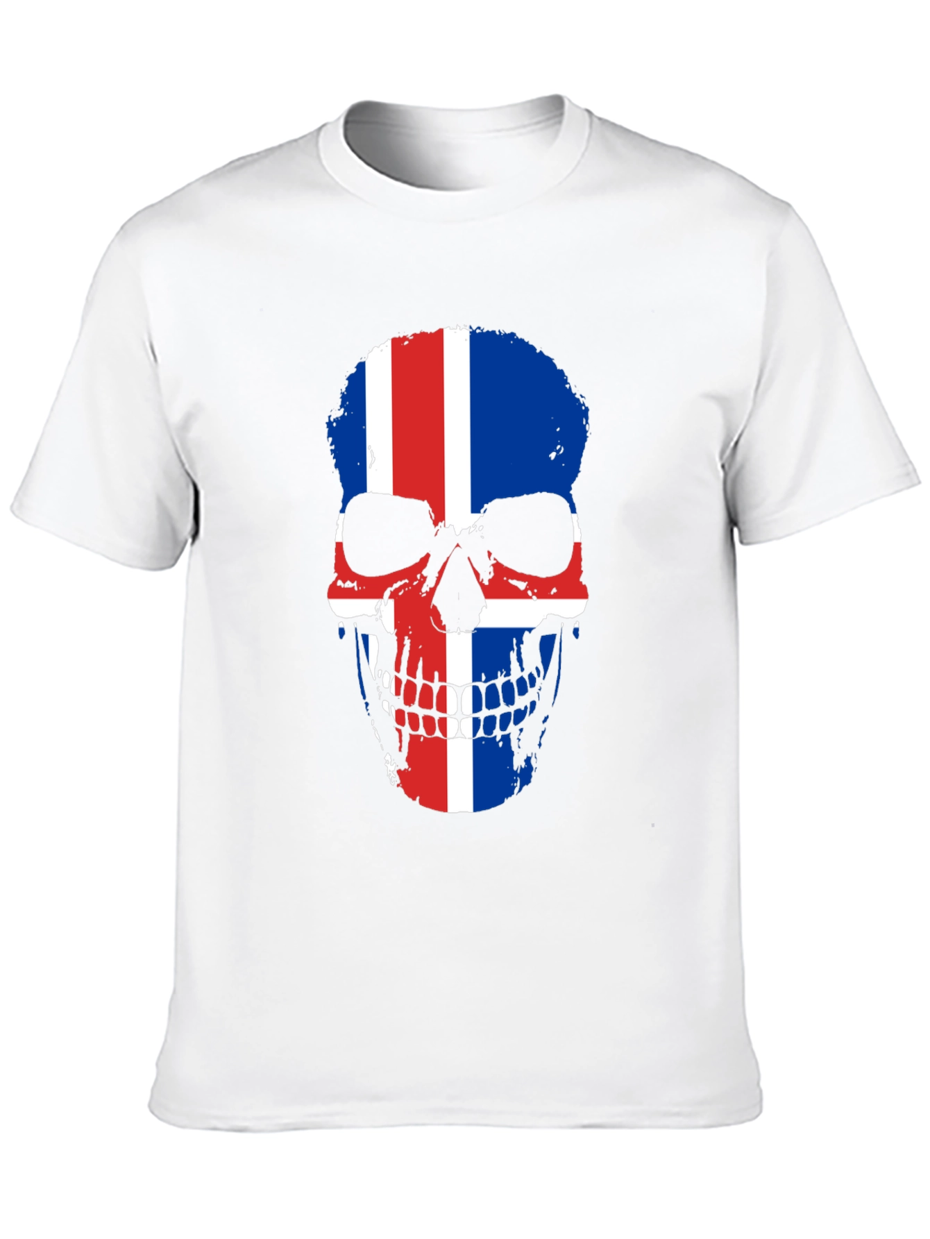 Black Iceland Flag Skull Graphic Tee - Black Cotton Shirt view 10