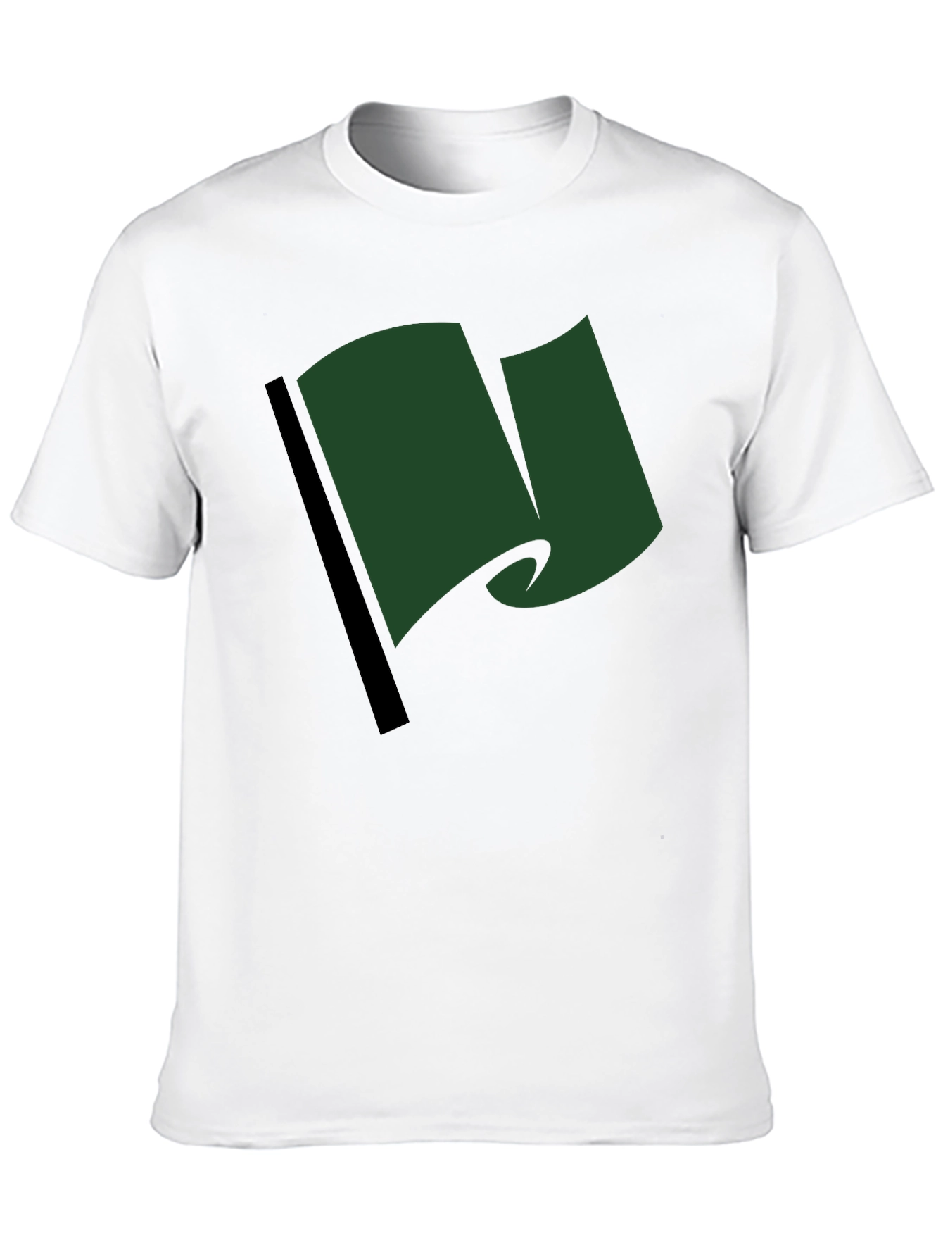 Black Green Flag Graphic Tee - Casual Black T-Shirt view 10