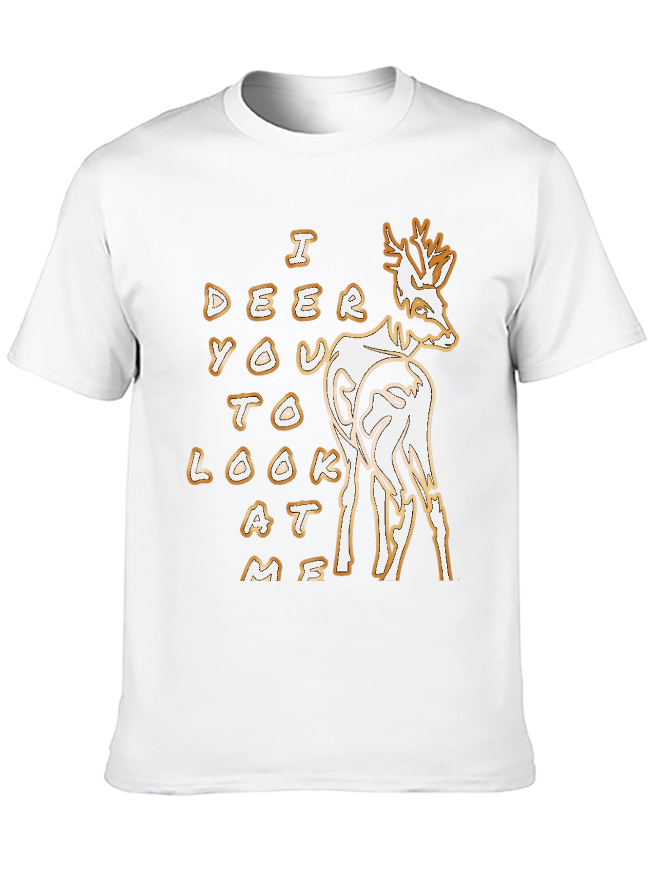 Black Deer Graphic Tee - 'I Deer You To Look At Me' Black T-Shirt view 10