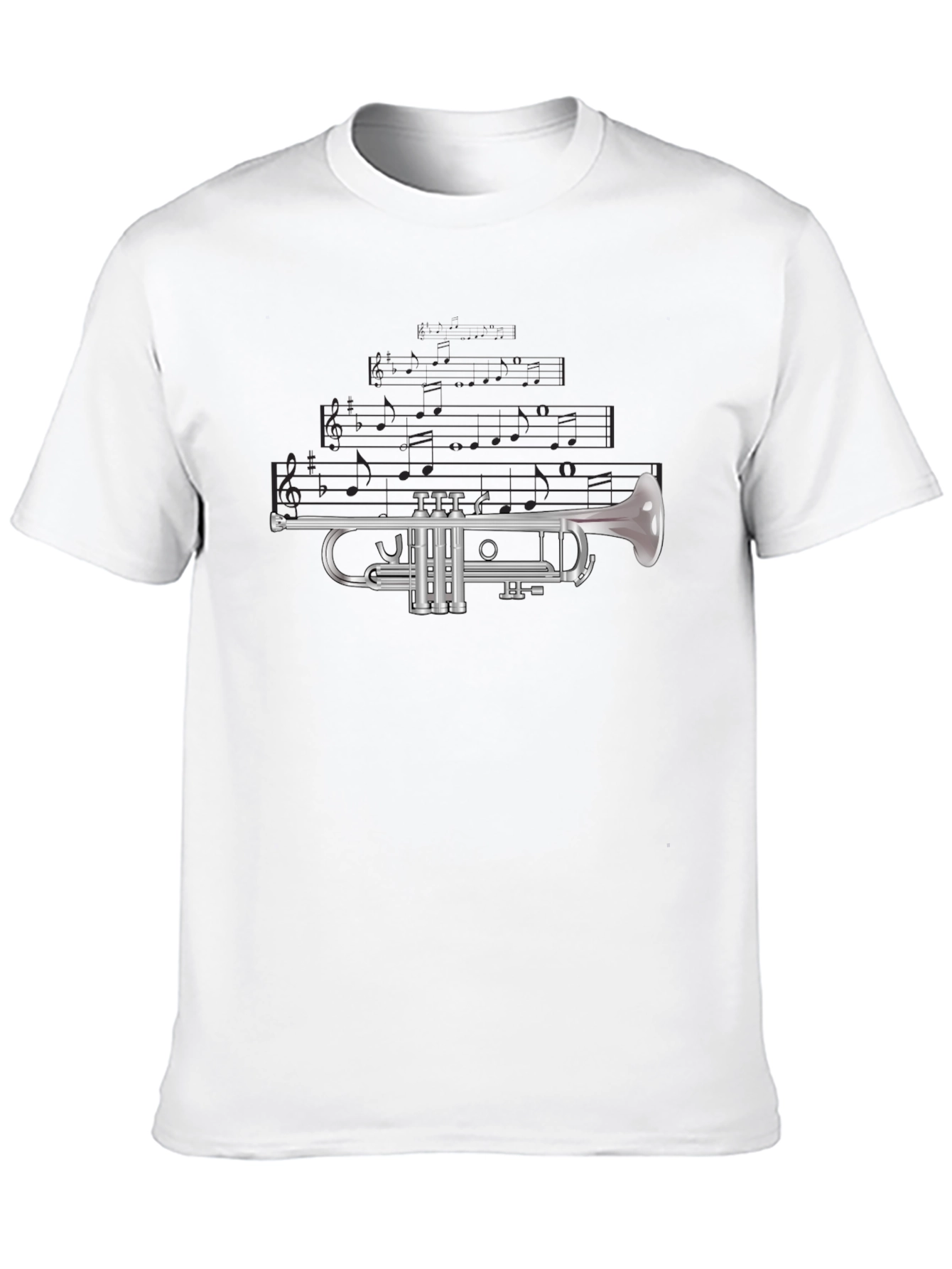 Black Trumpet Graphic Tee - Musical Instrument T-Shirt view 10