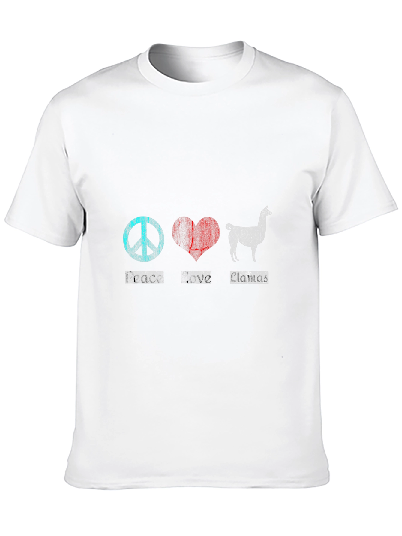 Black Peace Love Llamas T-Shirt Black Cotton view 10