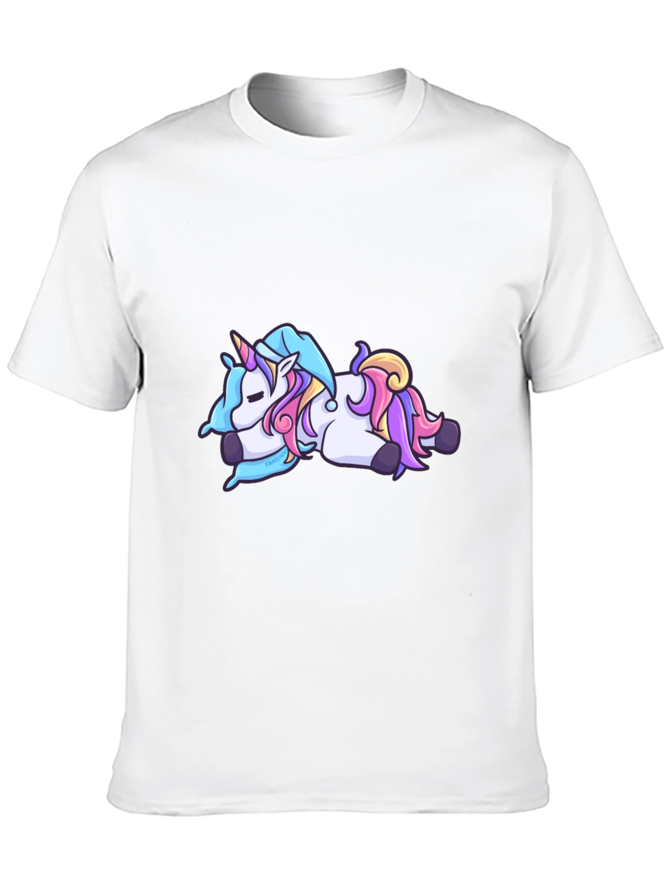 Black Unicorn Cartoon Tee - Black Cotton Casual T-Shirt view 10