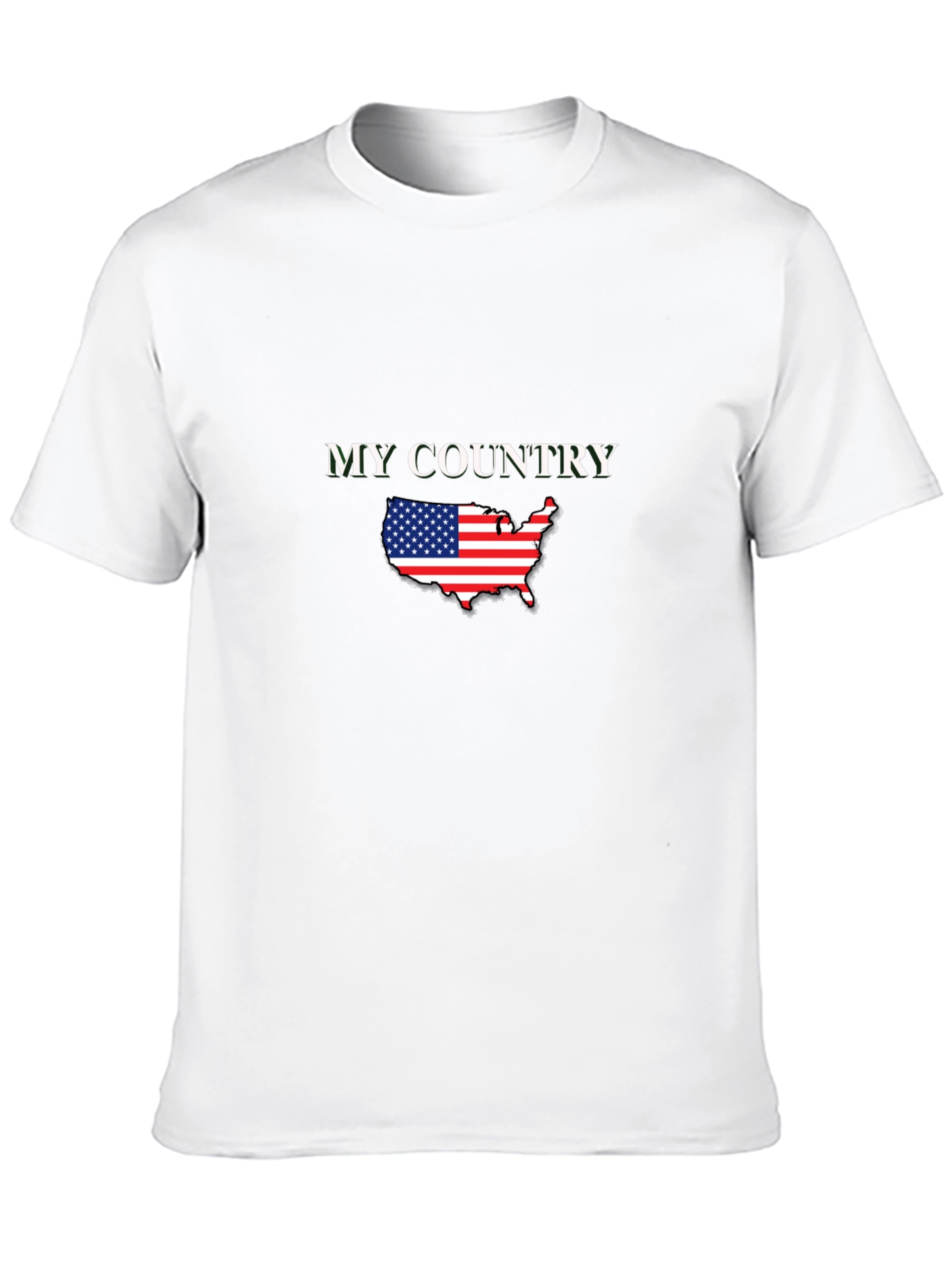 Black My Country USA Flag Map Patriotic T-Shirt view 10