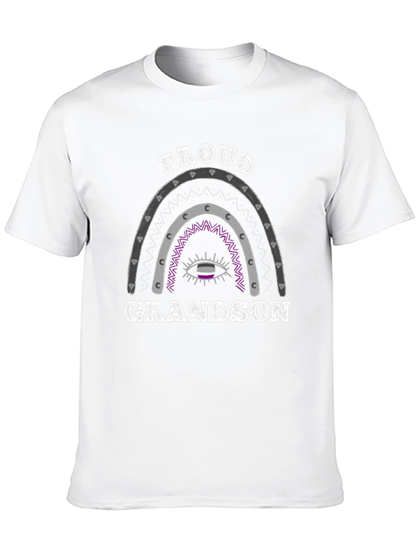 Black Proud Grandson Asexual Pride T-Shirt view 10