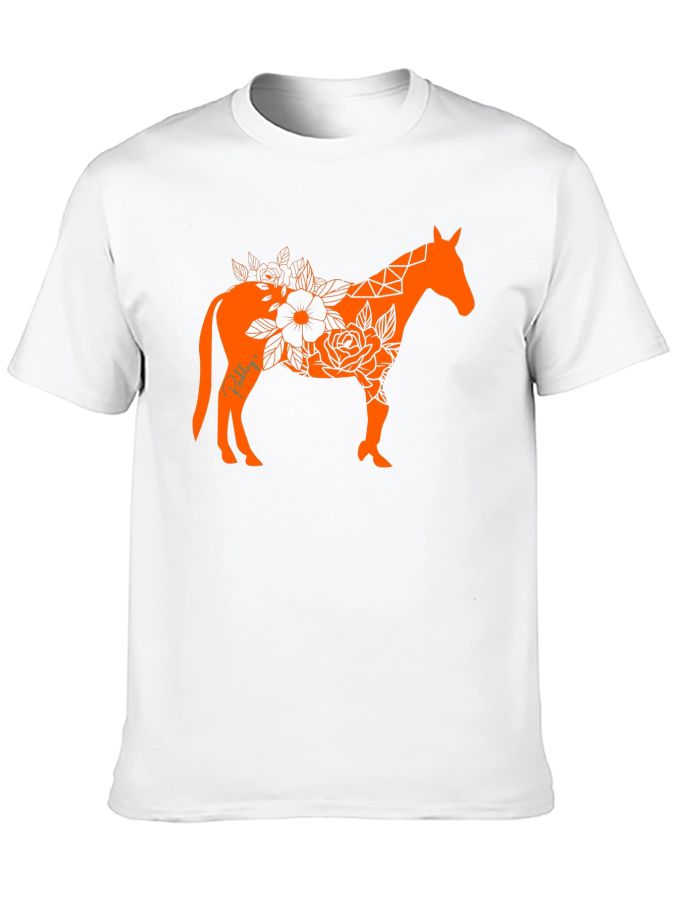 Black Floral Horse Graphic Tee view 10