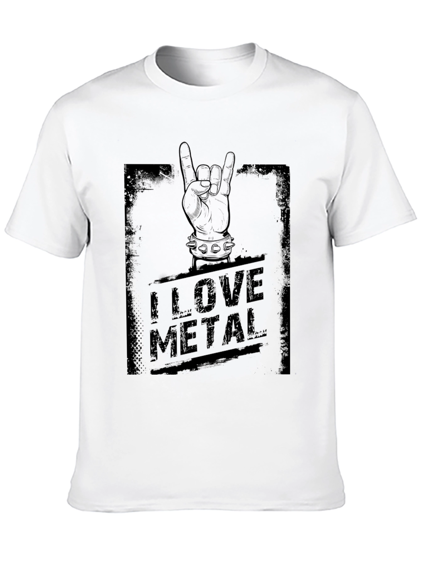 Black I Love Metal Black T-Shirt view 10