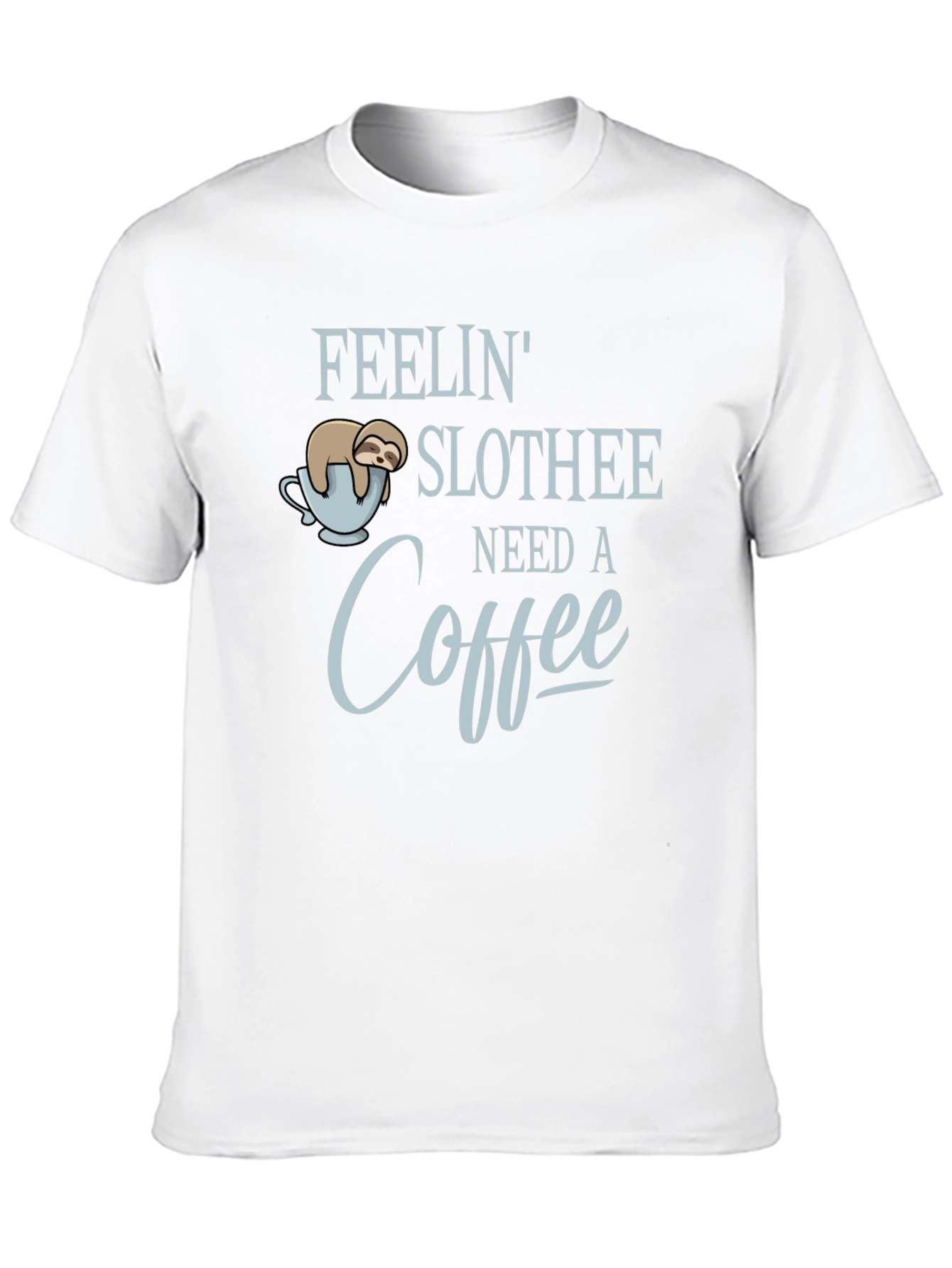 Black Feelin' Slothee Need A Coffee Men's T-Shirt view 10
