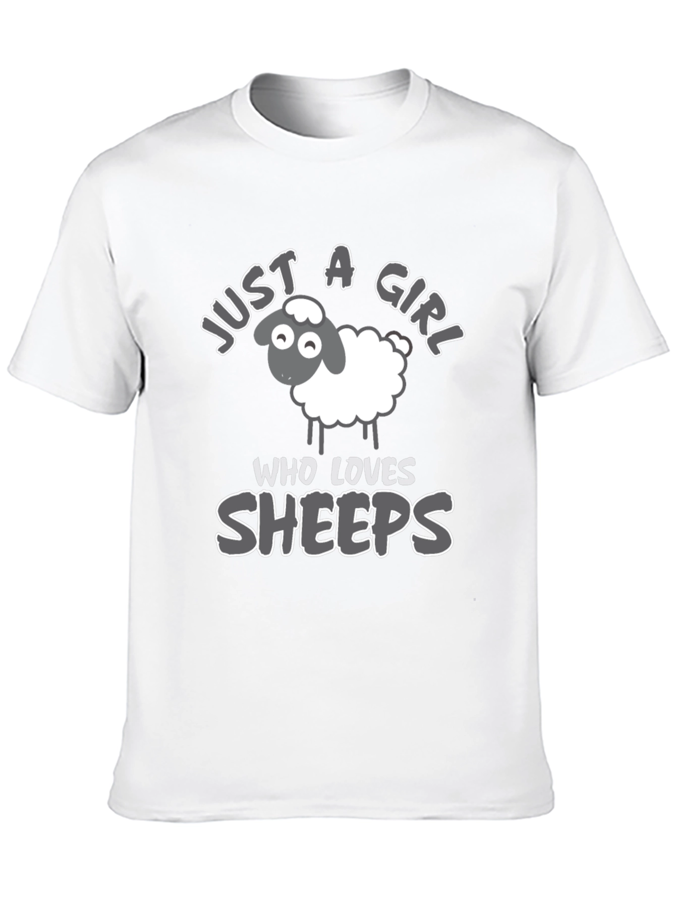 Black Just A Girl Who Loves Sheep T-Shirt view 10