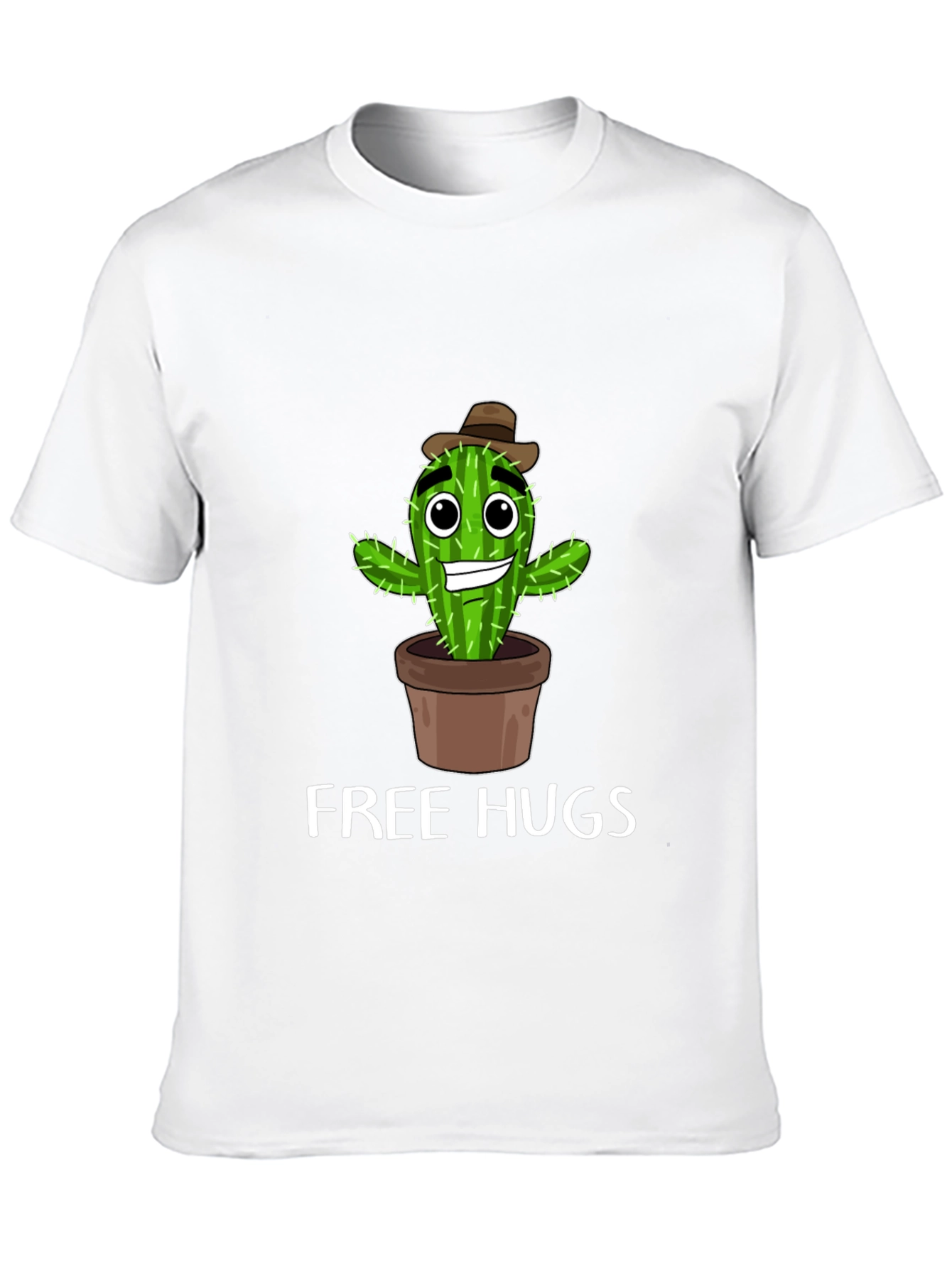 Black Free Hugs Cactus T-Shirt Funny Graphic Tee view 10
