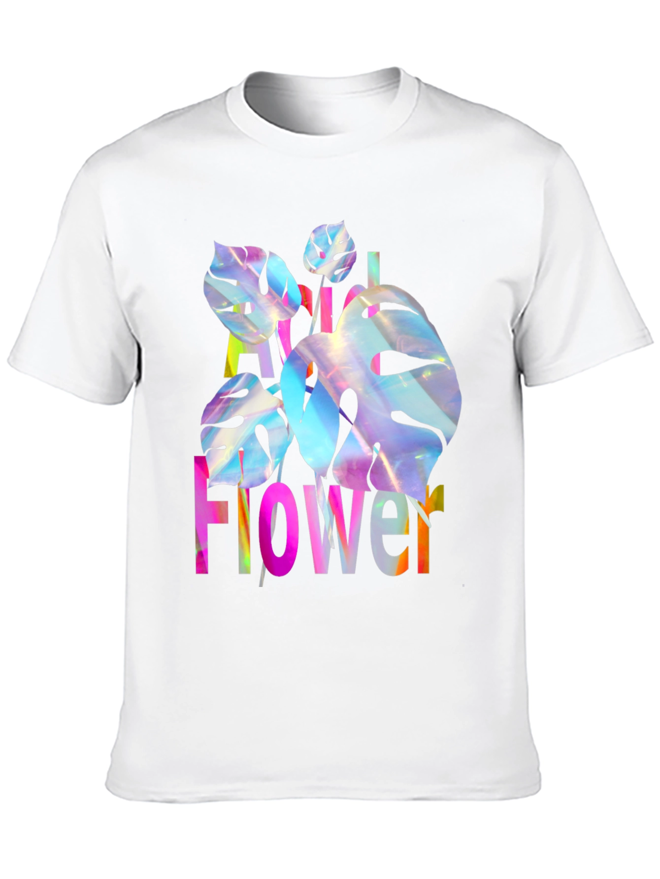 Black Floral Graphic Print Men's T-Shirt view 10