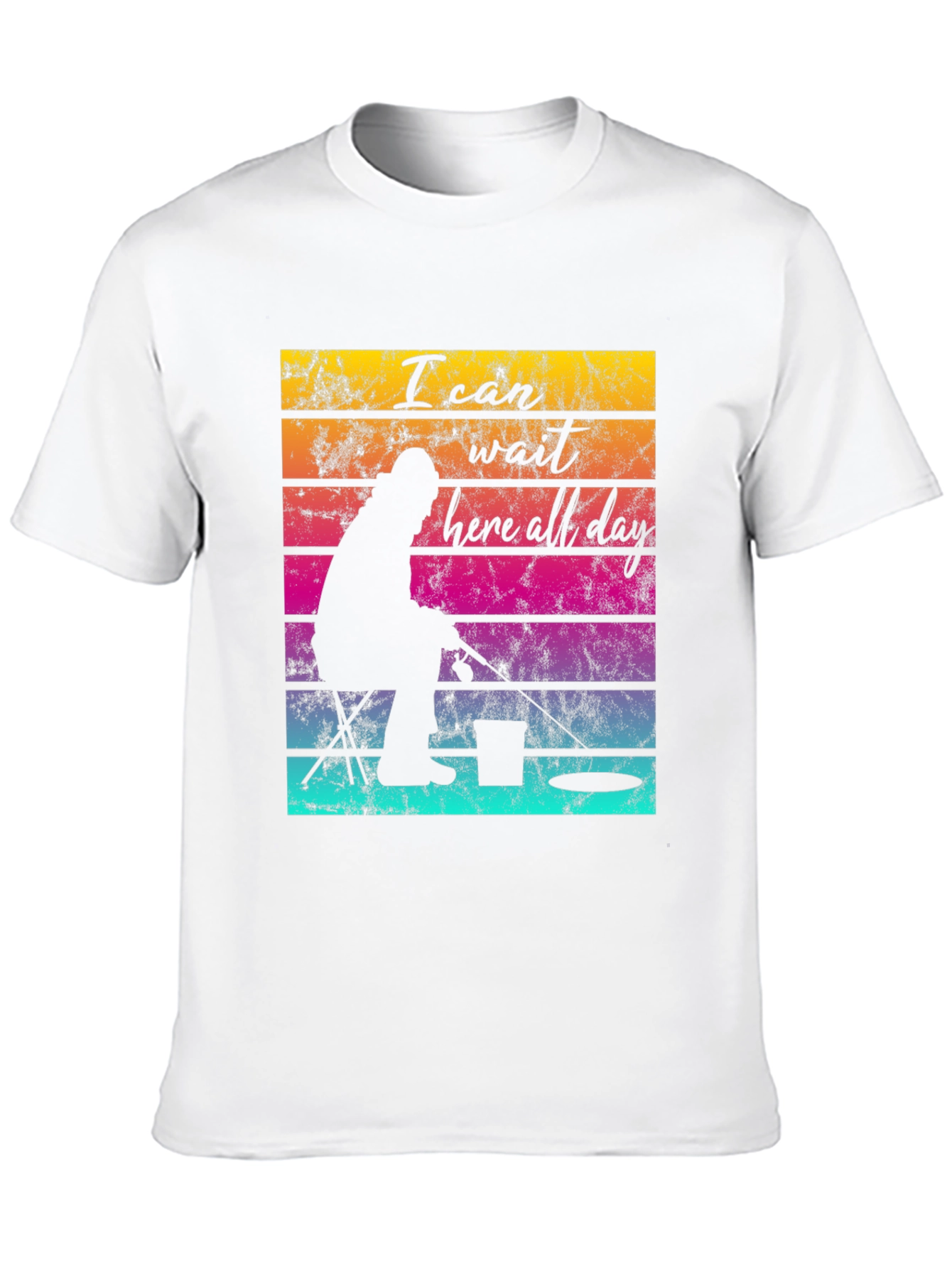 Black Fishing T-Shirt - I Can Wait Here All Day view 10