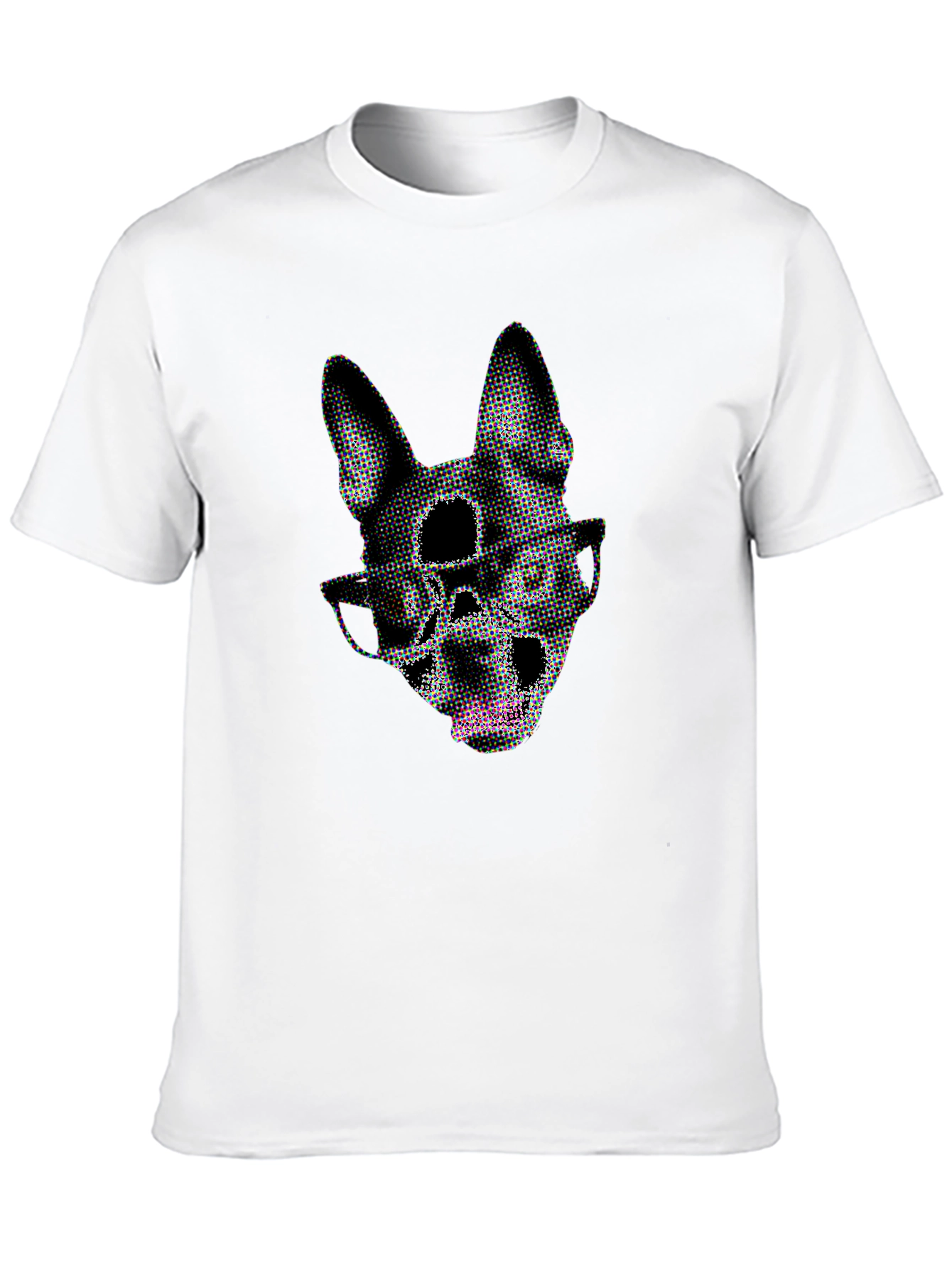 Black Dog Skull Graphic Tee - Black Crew Neck view 10