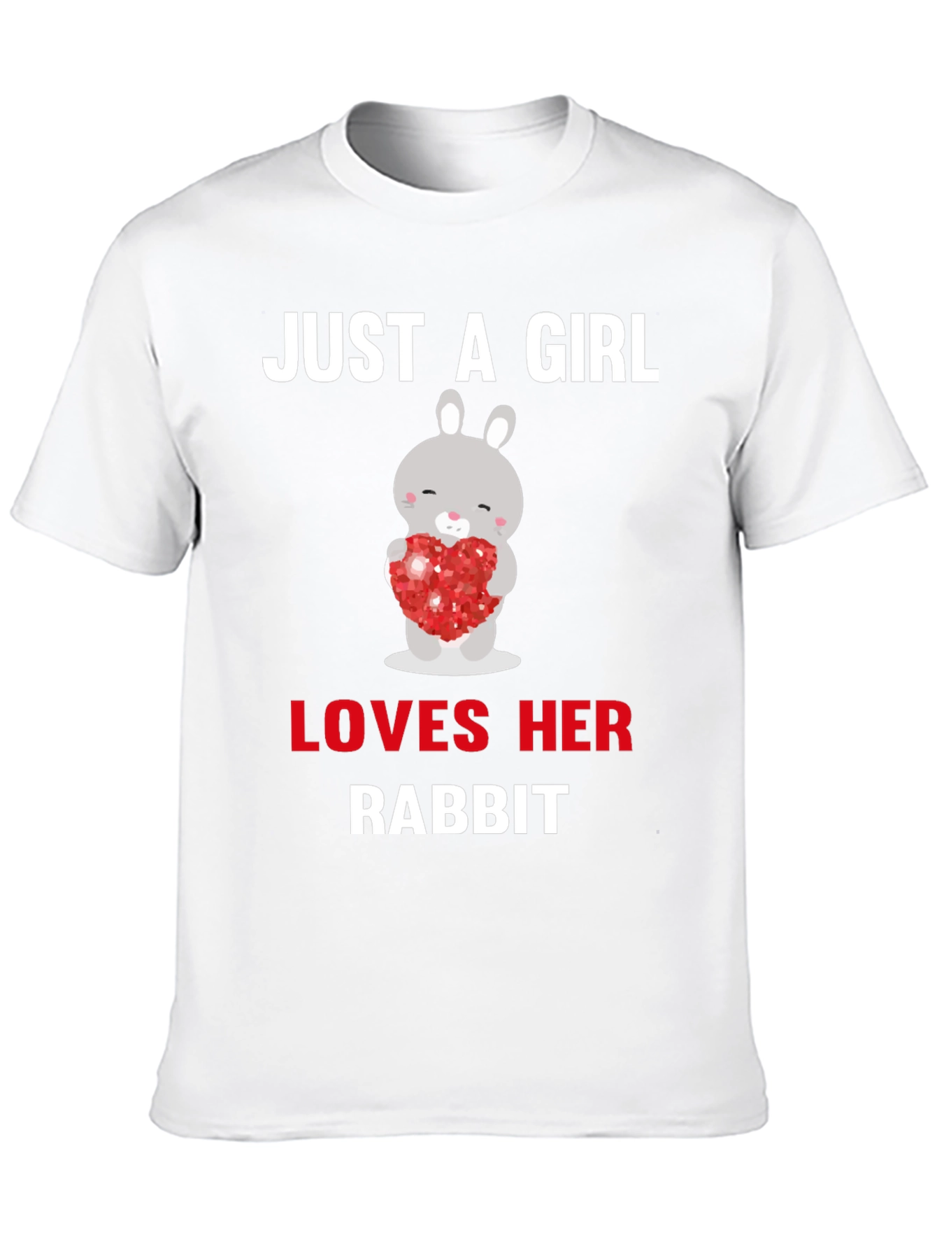Black Just A Girl Loves Her Rabbit T-Shirt view 10