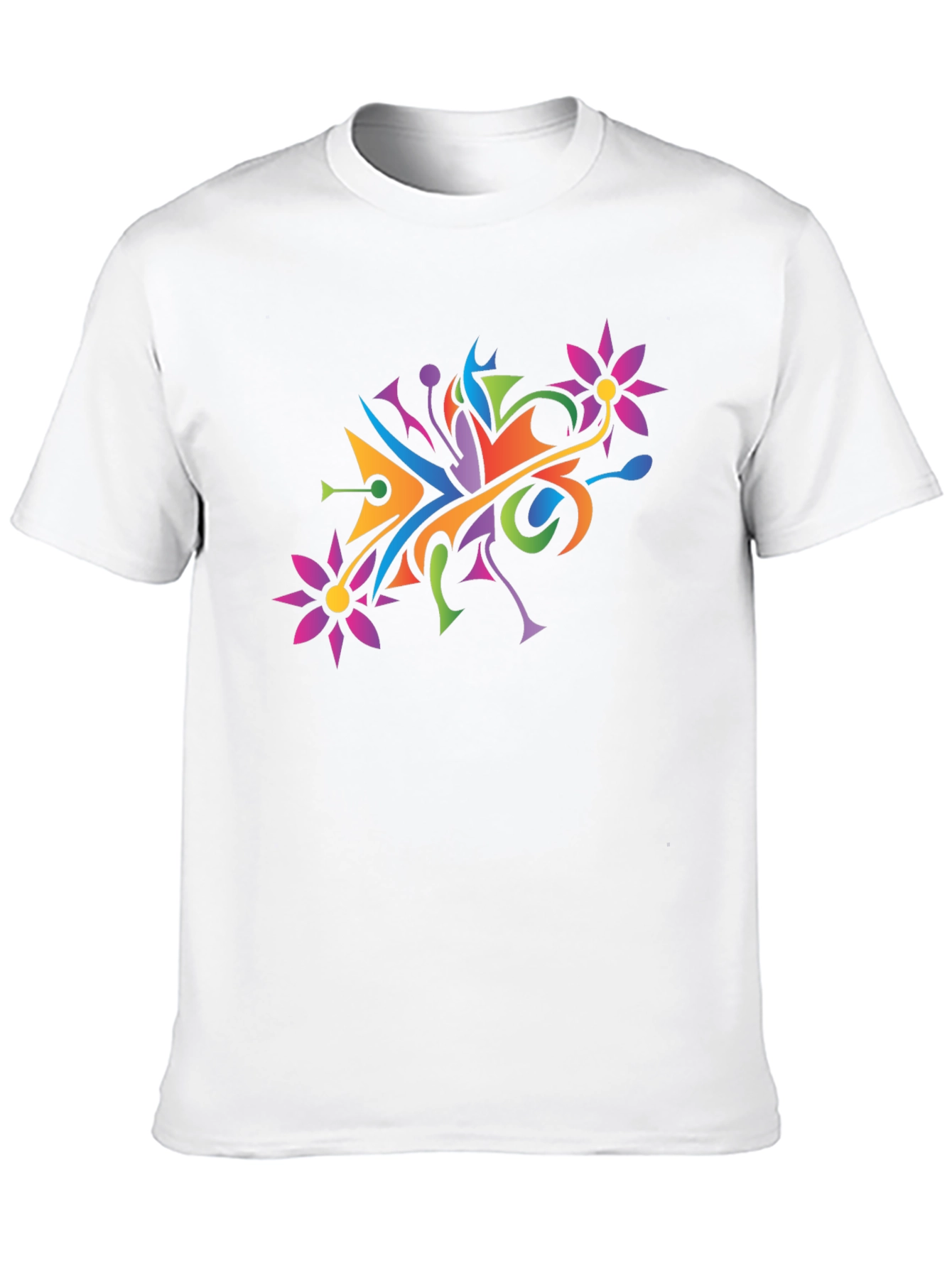 Black Abstract Floral Graphic Print Tee view 10