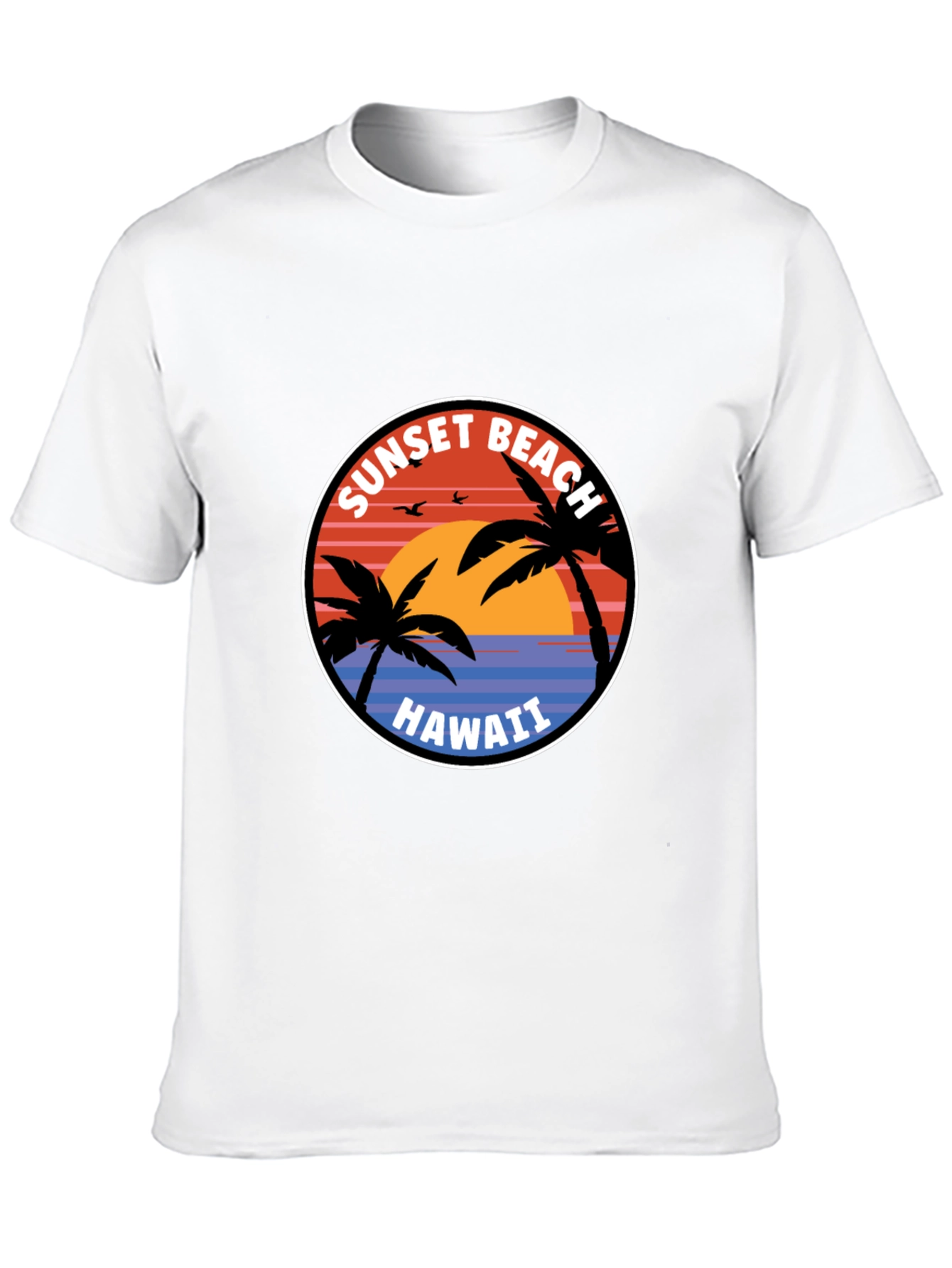 Black Sunset Beach Hawaii T-Shirt view 10