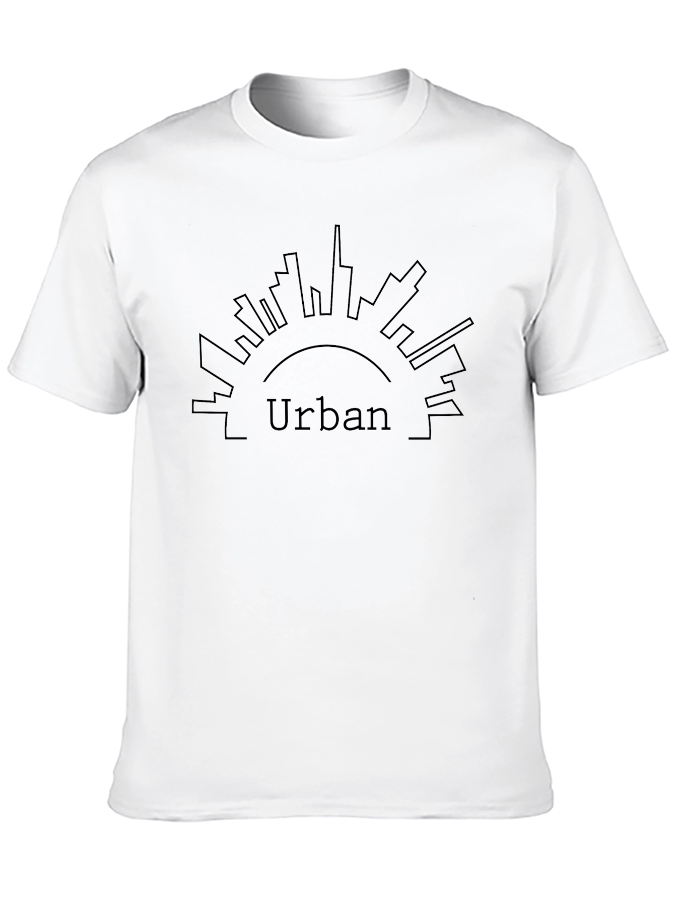 Black Urban Graphic Tee - Cityscape Design, Soft Cotton Blend view 10