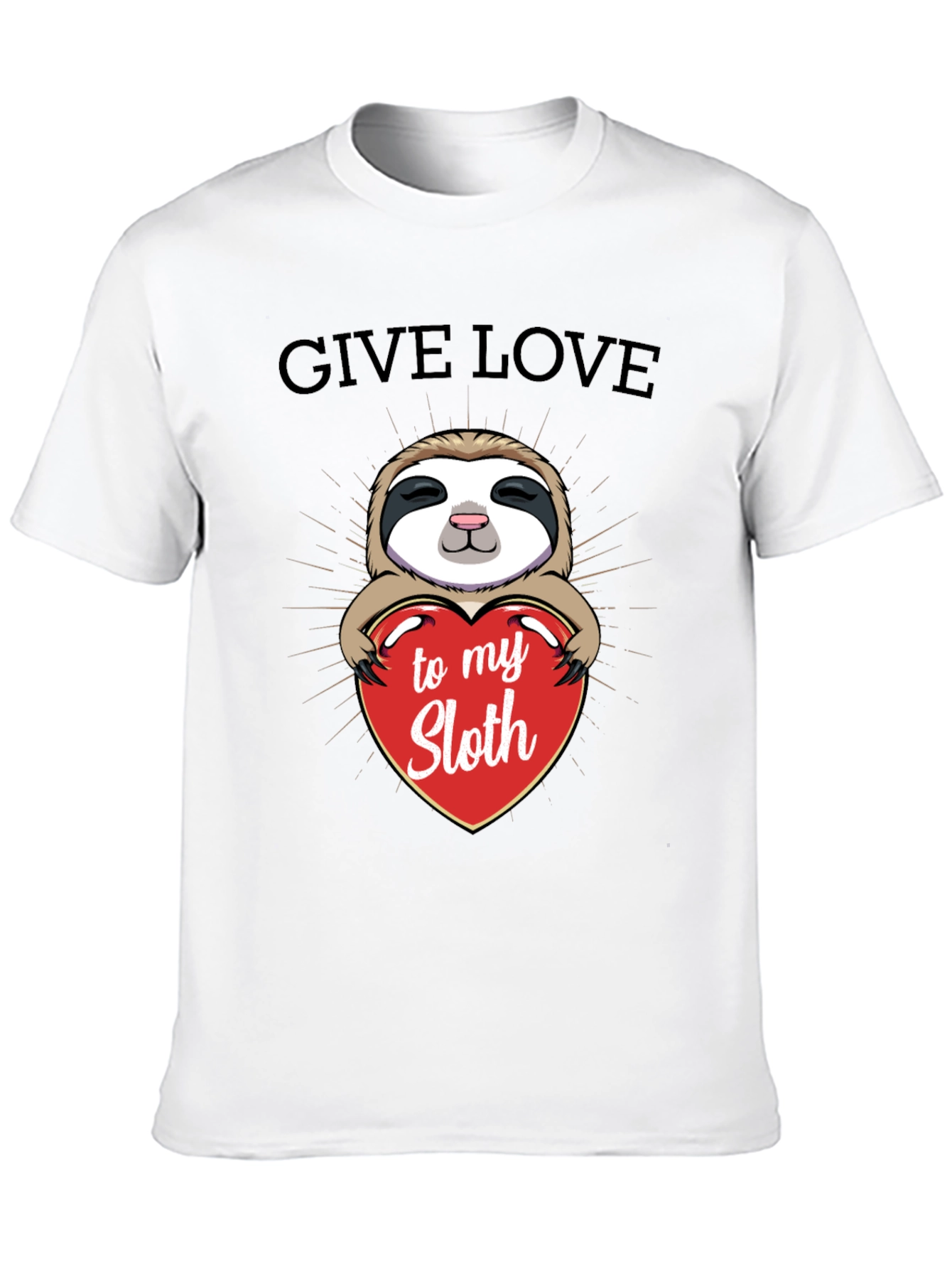 Black Give Love to My Sloth Graphic T-Shirt view 10