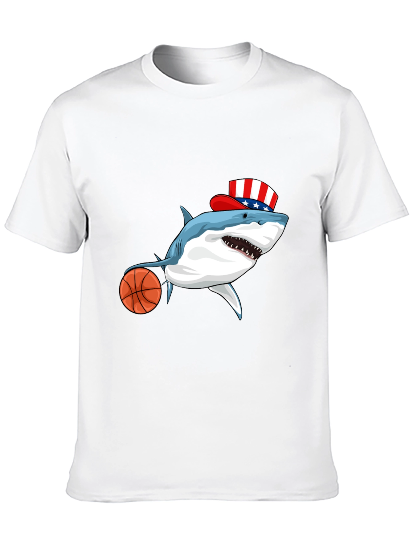 Black Shark Basketball Patriotic T-Shirt view 10