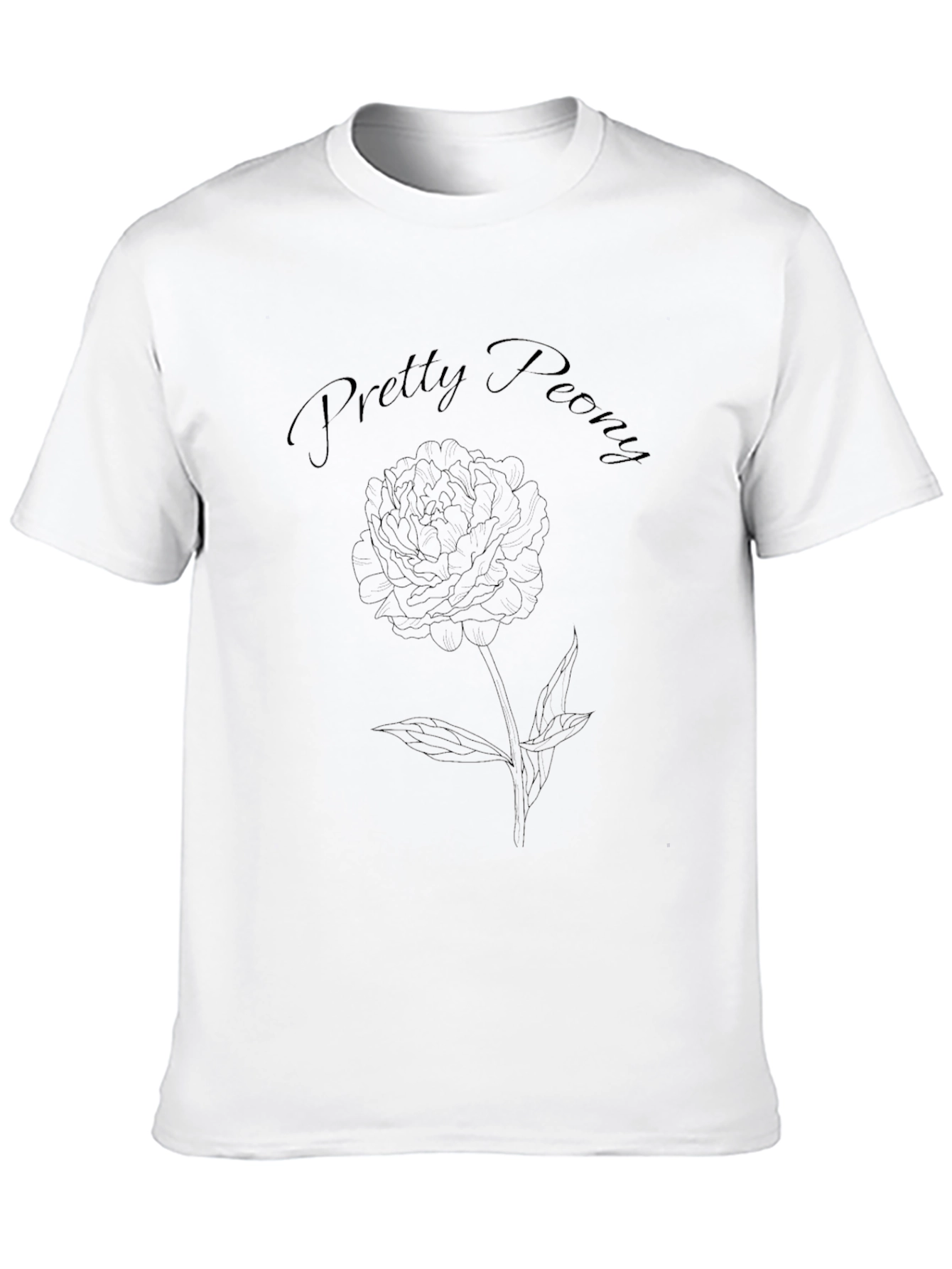 Black Pretty Peony Graphic Tee - Stylish Comfort view 10