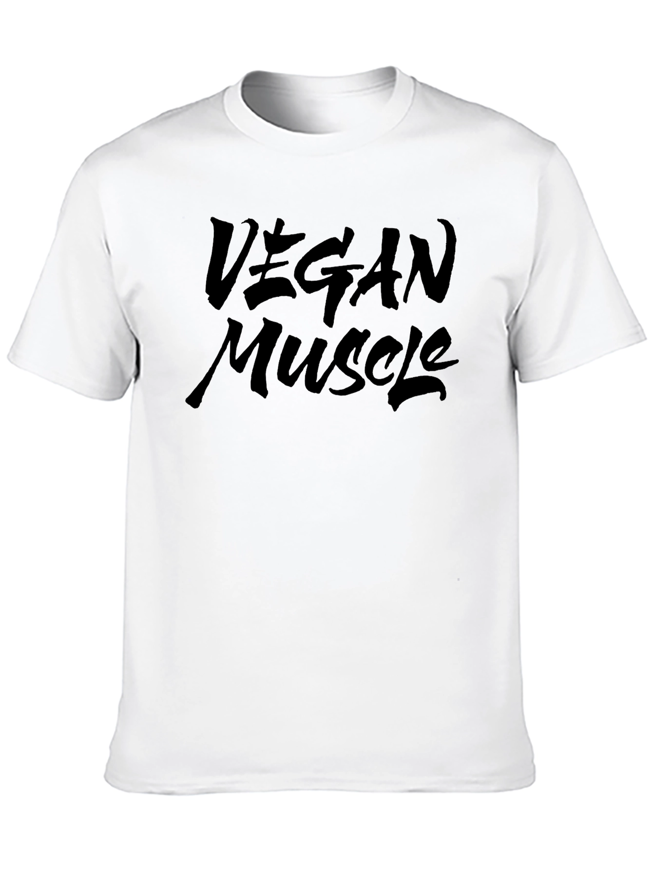 Black Vegan Muscle T-Shirt - Black Crew Neck view 10