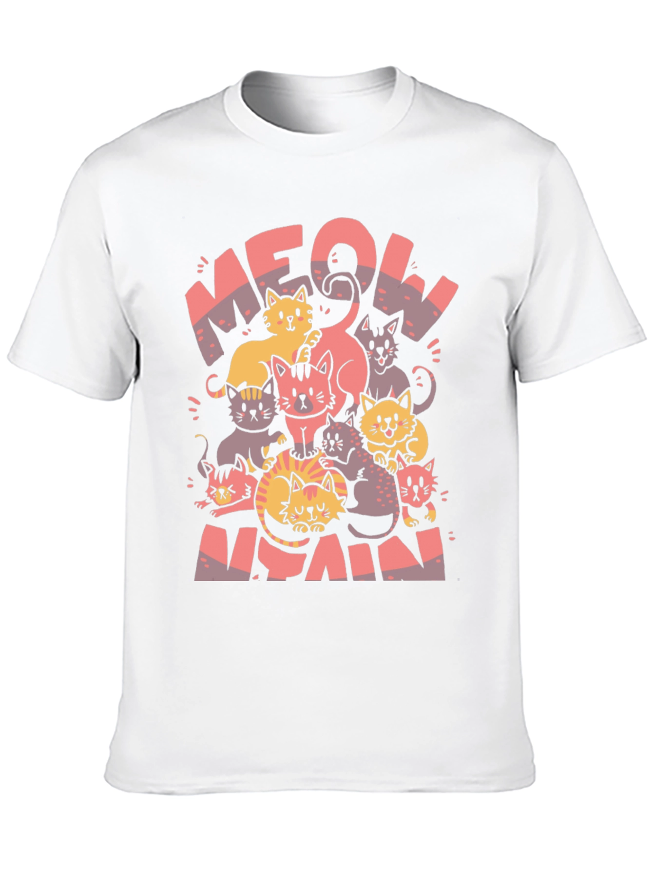 Black Meow Again T-Shirt - Cute Cat Lover Tee view 10