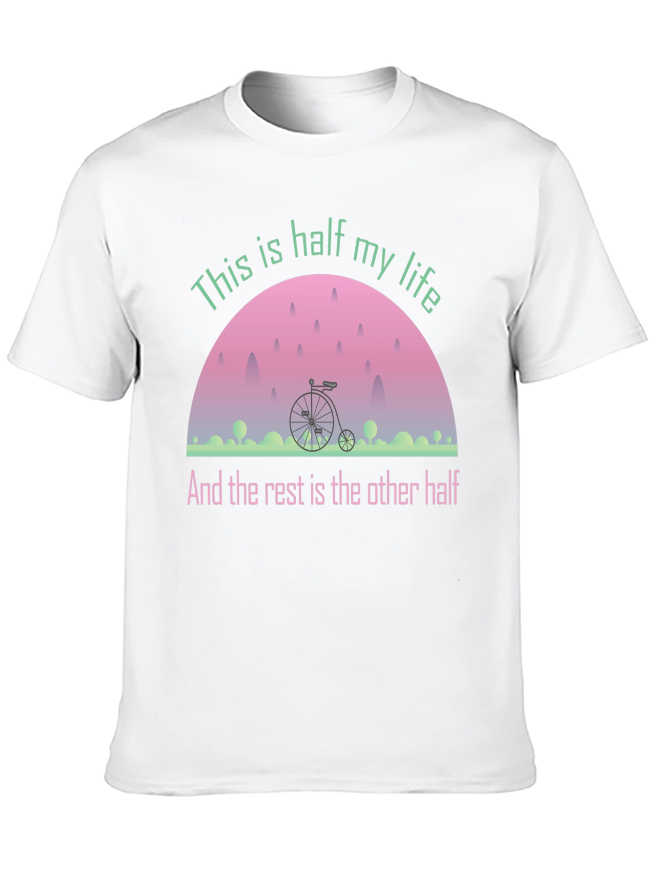 Black Half My Life Bicycle Graphic Tee - Black Cotton Blend view 10