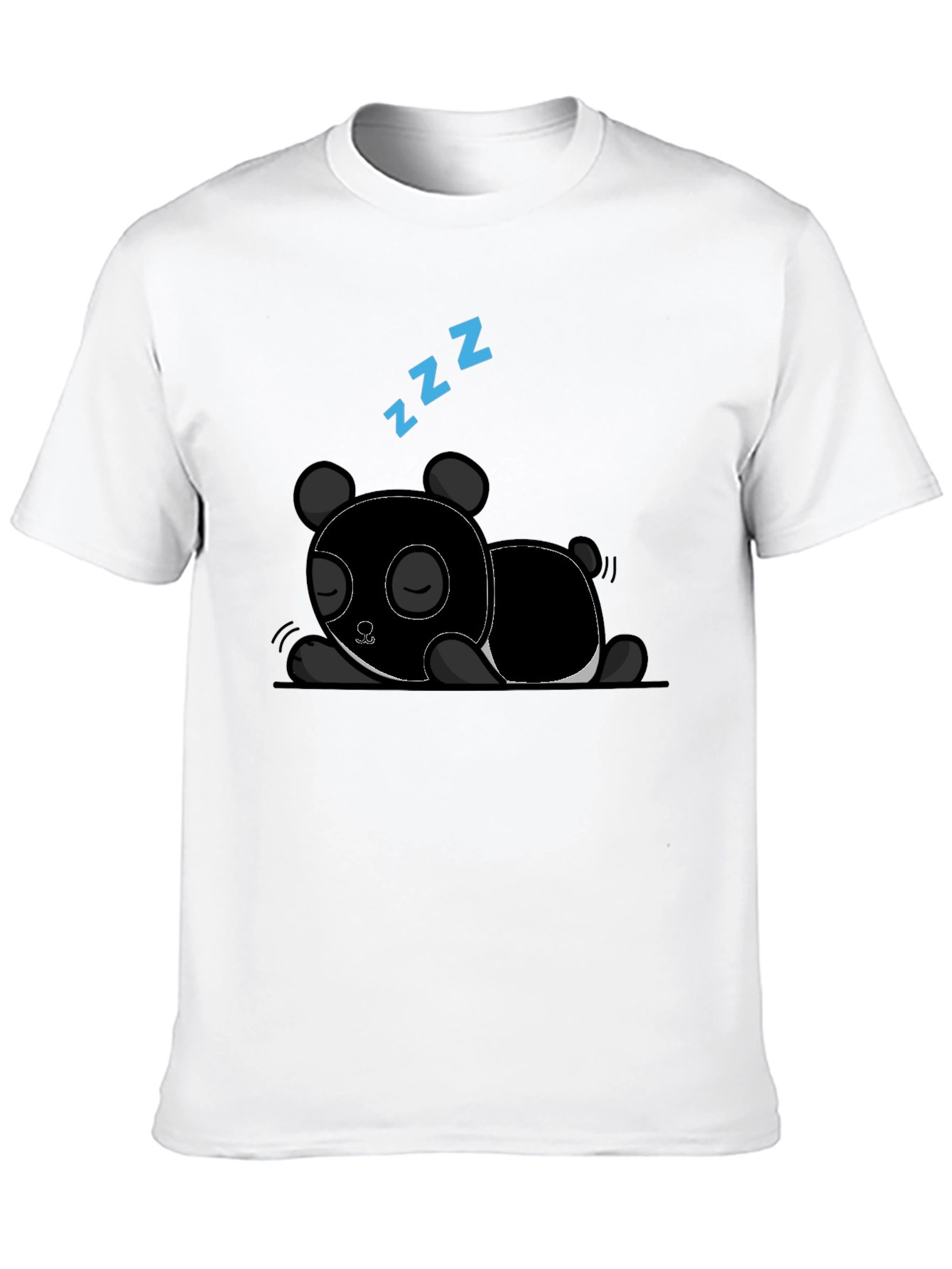 Black Sleeping Panda Graphic Tee - Black Cotton T-Shirt view 10