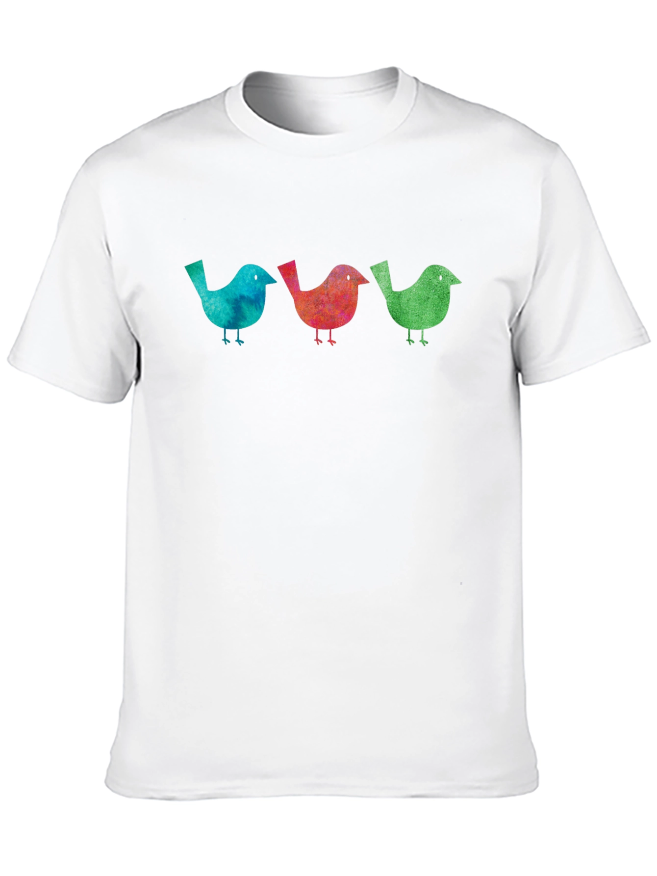 Black Watercolor Bird Trio Graphic Black T-Shirt view 10