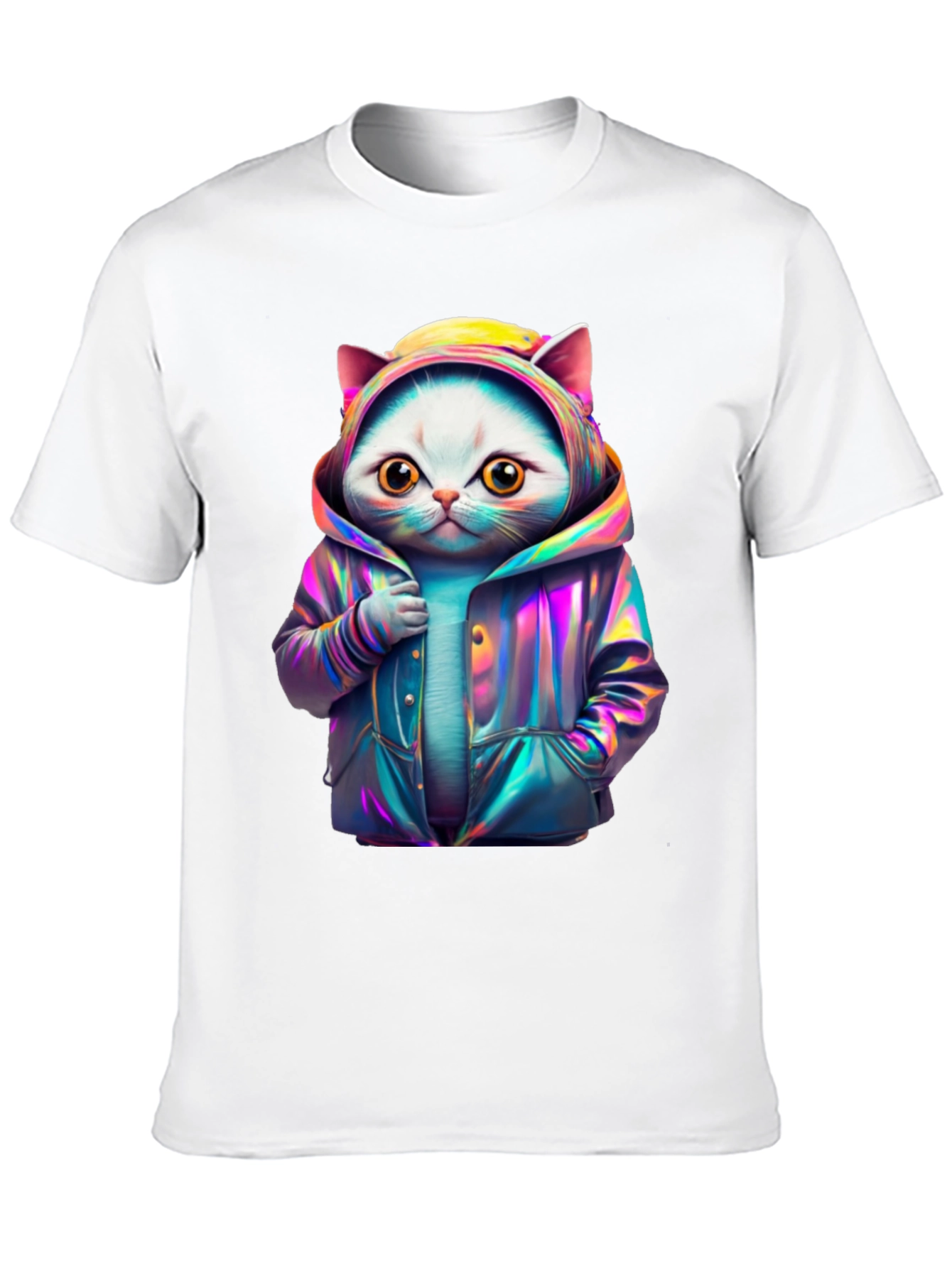 Black Cool Cat Hoodie Graphic Tee view 10