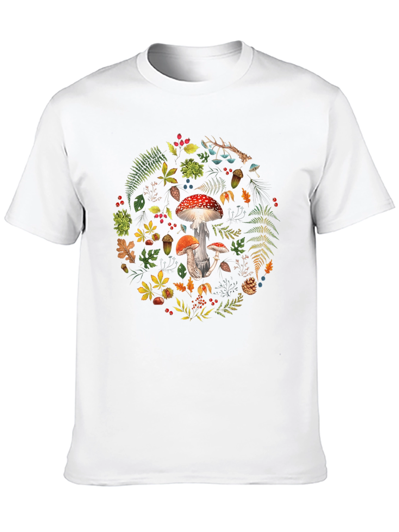 Mushroom Forest Print T-Shirt - Nature Inspired Graphic Tee - 10