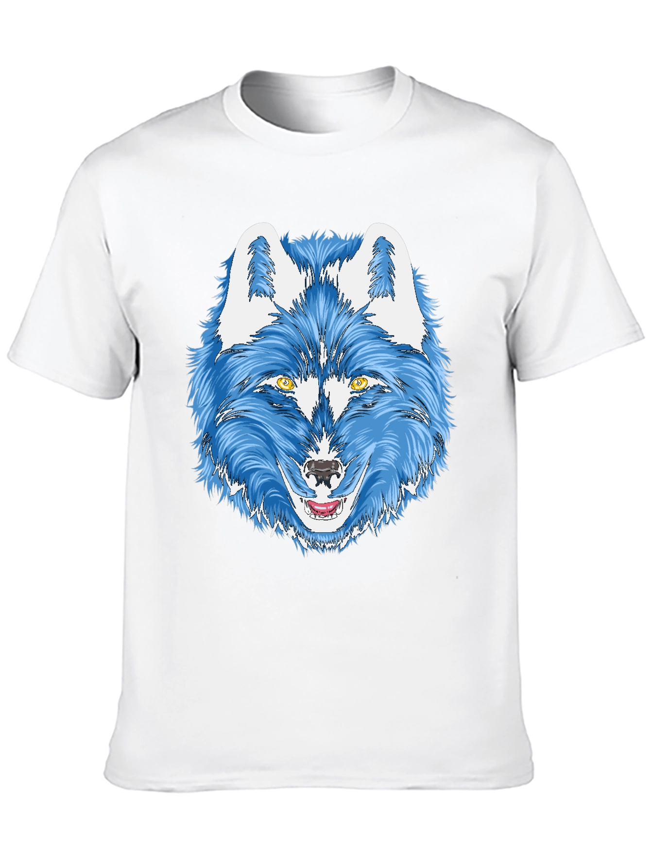 Black Blue Wolf Graphic Tee - Men's Black T-Shirt view 10