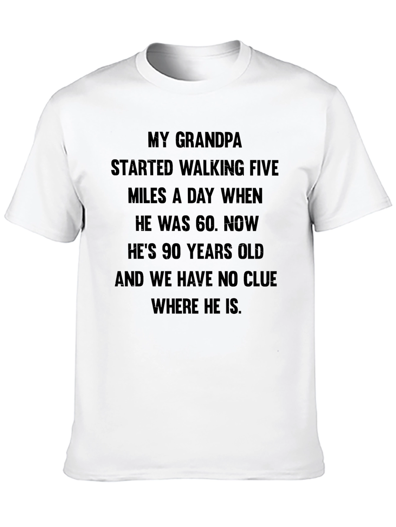 Black Humorous Grandpa Walking T-Shirt view 10
