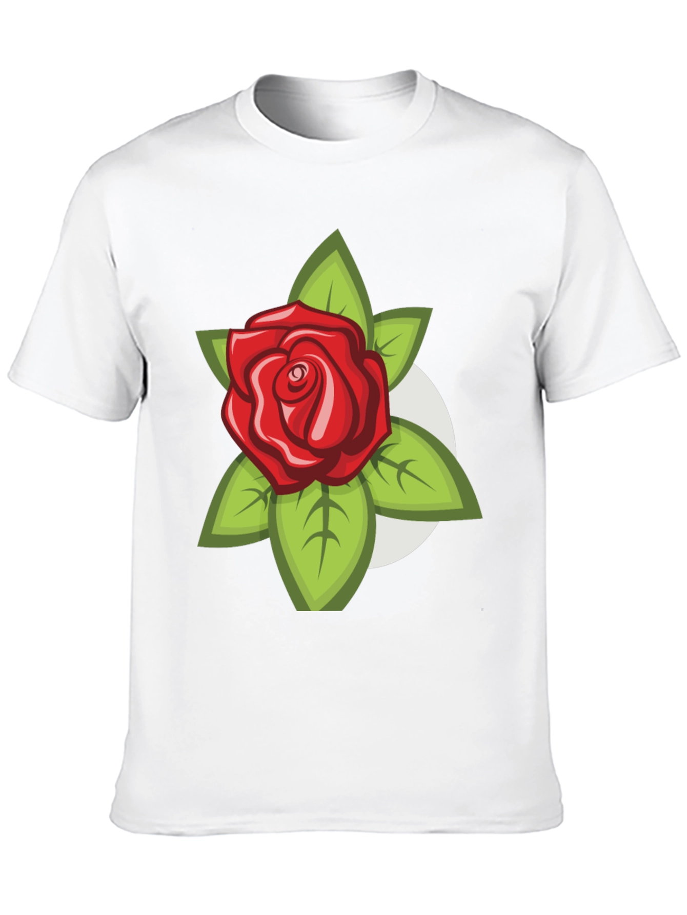 Black Men's Black T-Shirt with Rose Design view 10