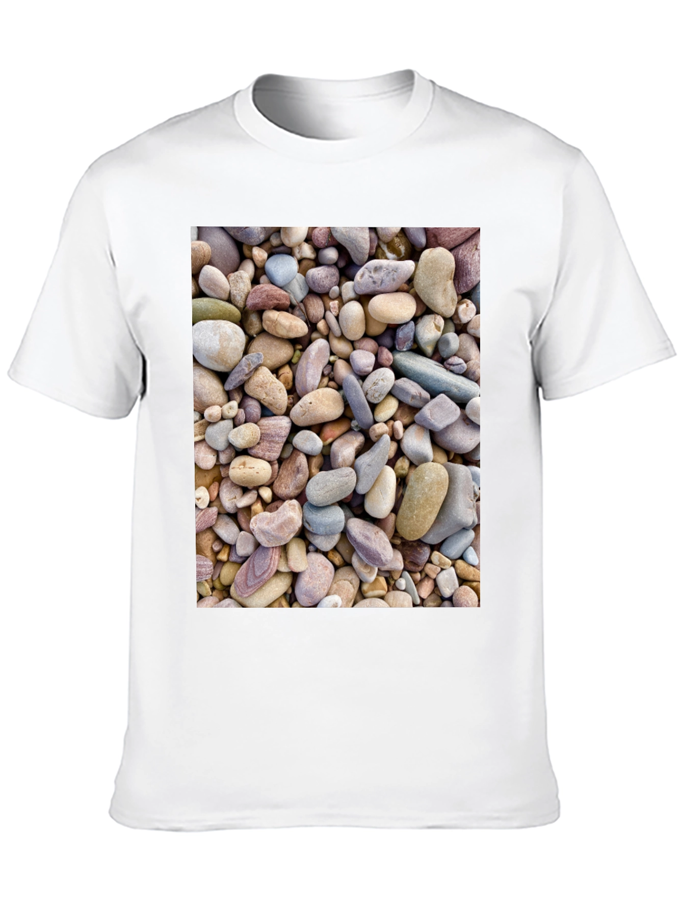 Black Rocky Beach T-Shirt - Coastal Stone Design view 10