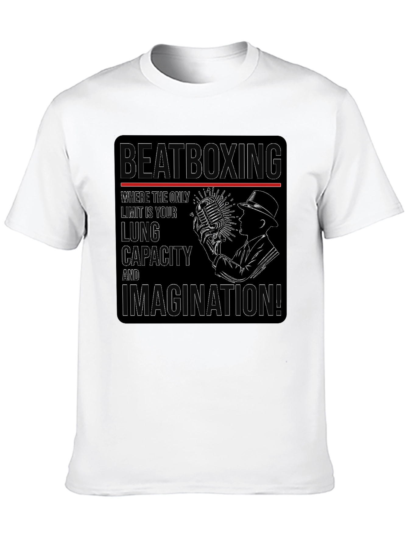 Black Beatboxing Lung Capacity Imagination T-Shirt view 10