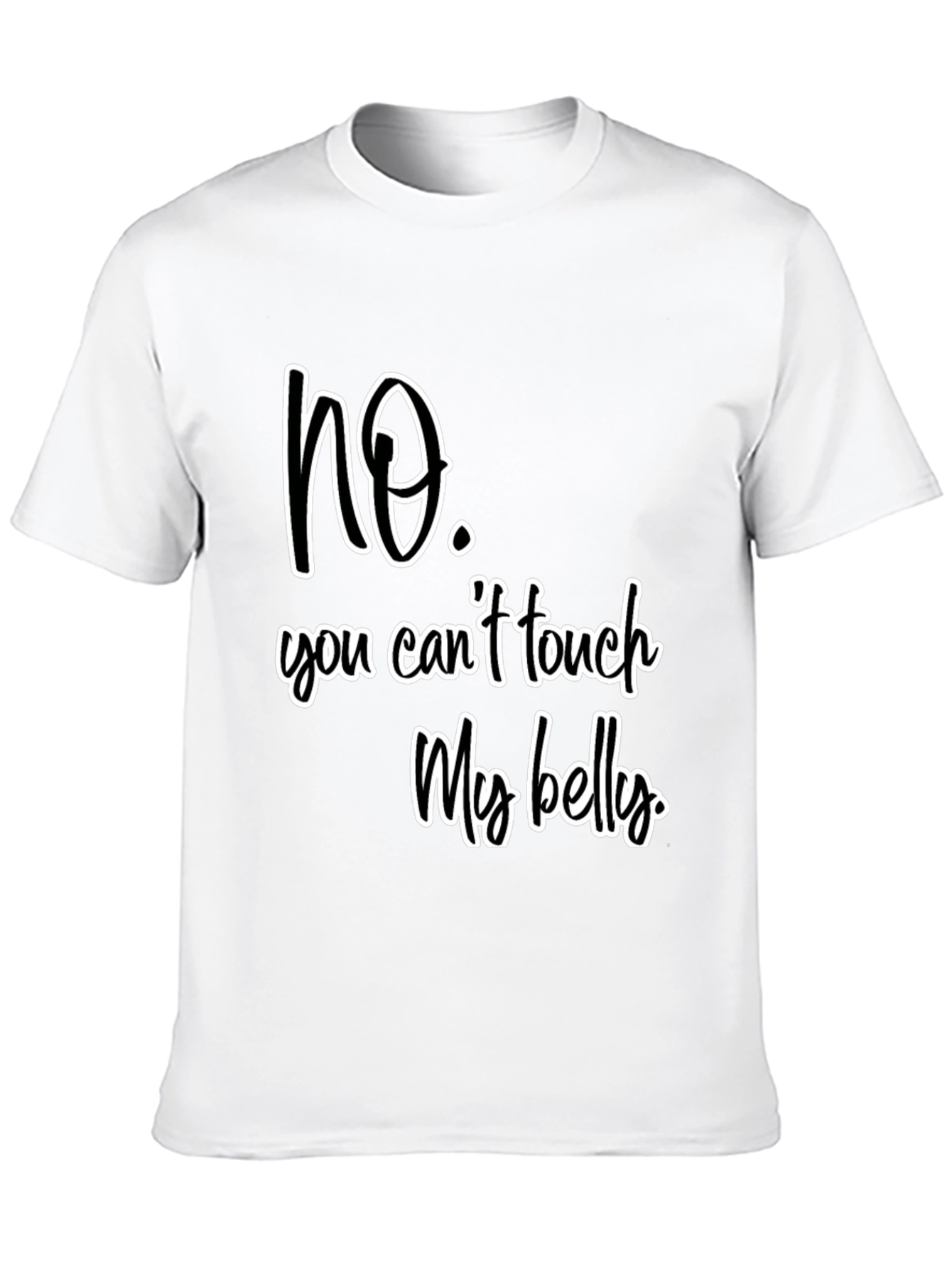 Black No Touch My Belly Graphic Tee - Unisex view 10