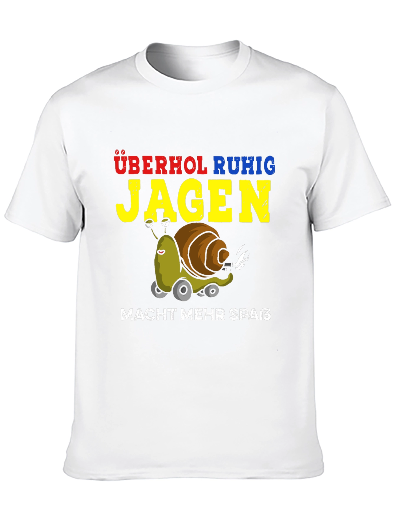 Black Funny Snail Racing T-Shirt - Overhol Ruhig Jagen view 10