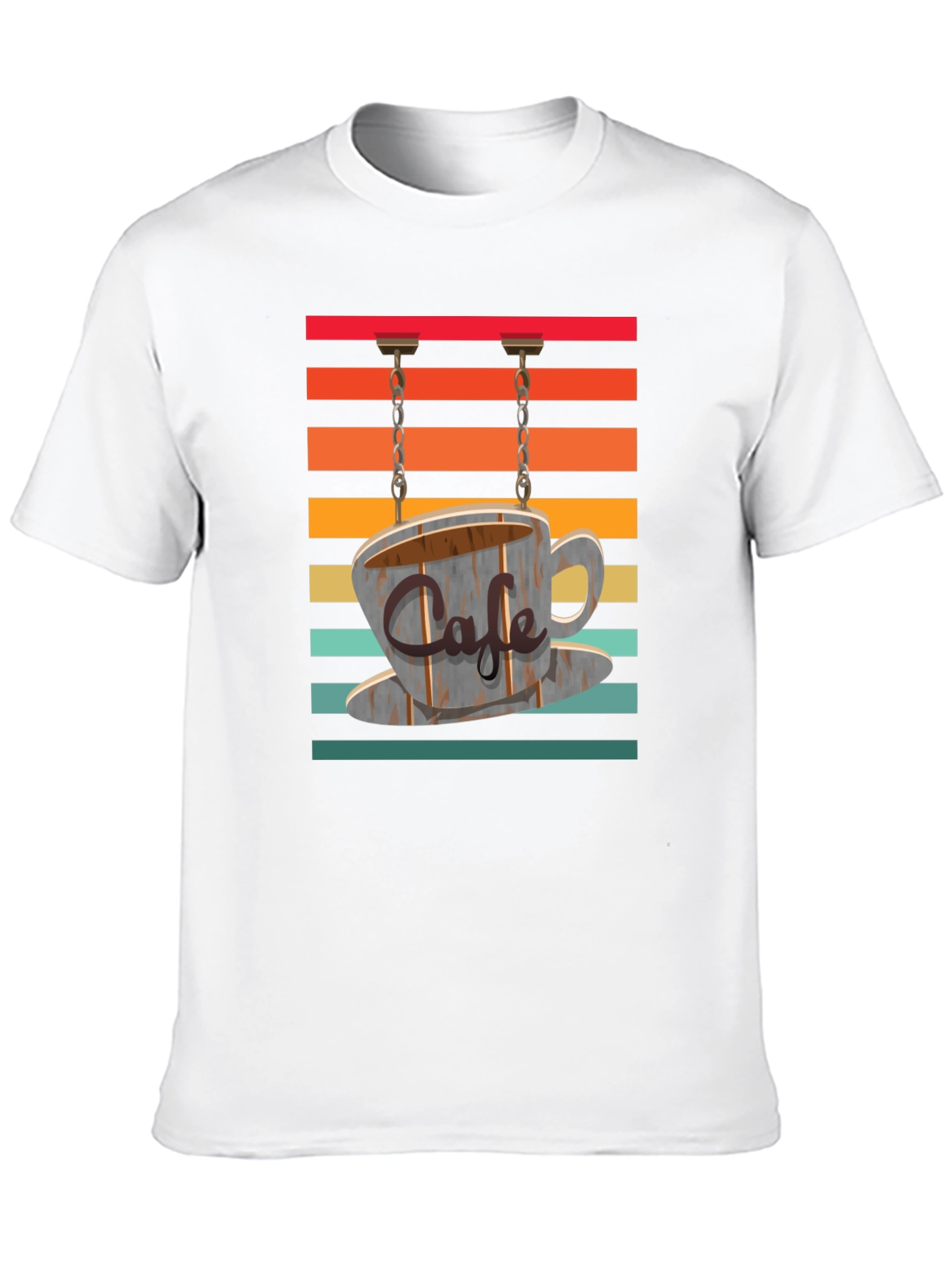 Black Cafe Sign Graphic Tee - Retro Coffee Lover's T-Shirt view 10