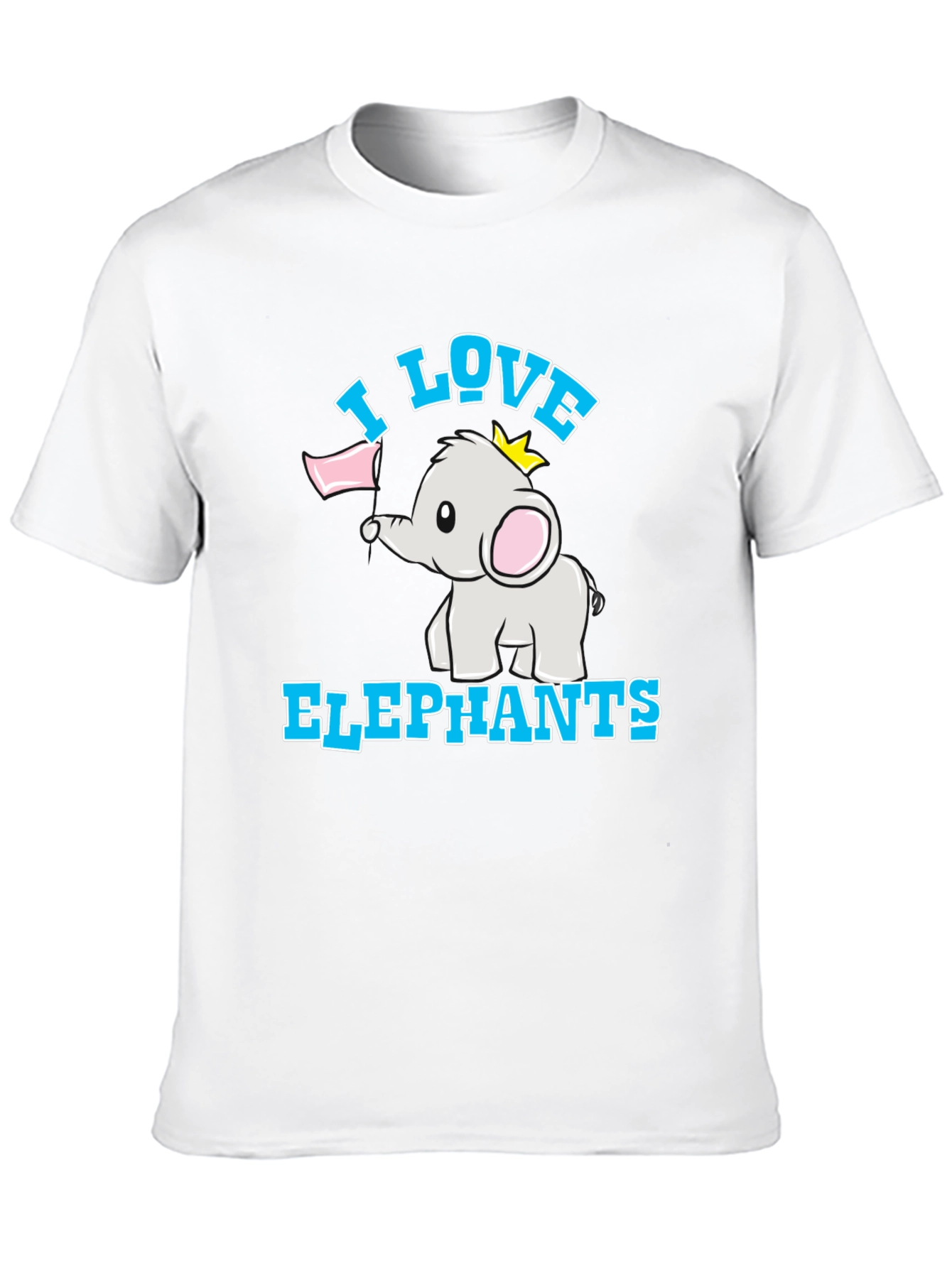 Black I Love Elephants Black T-Shirt view 10