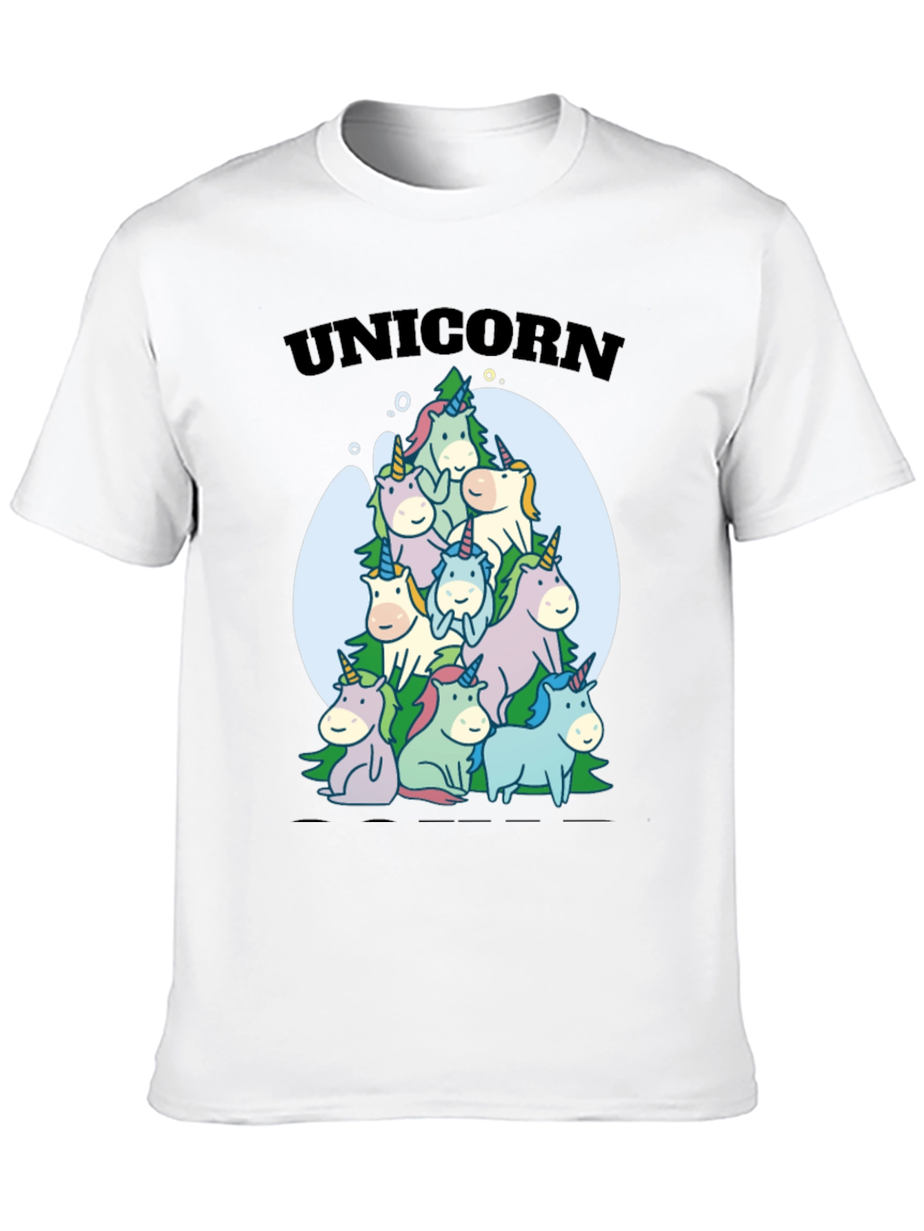 Black Unicorn Family Pile Black T-Shirt view 10