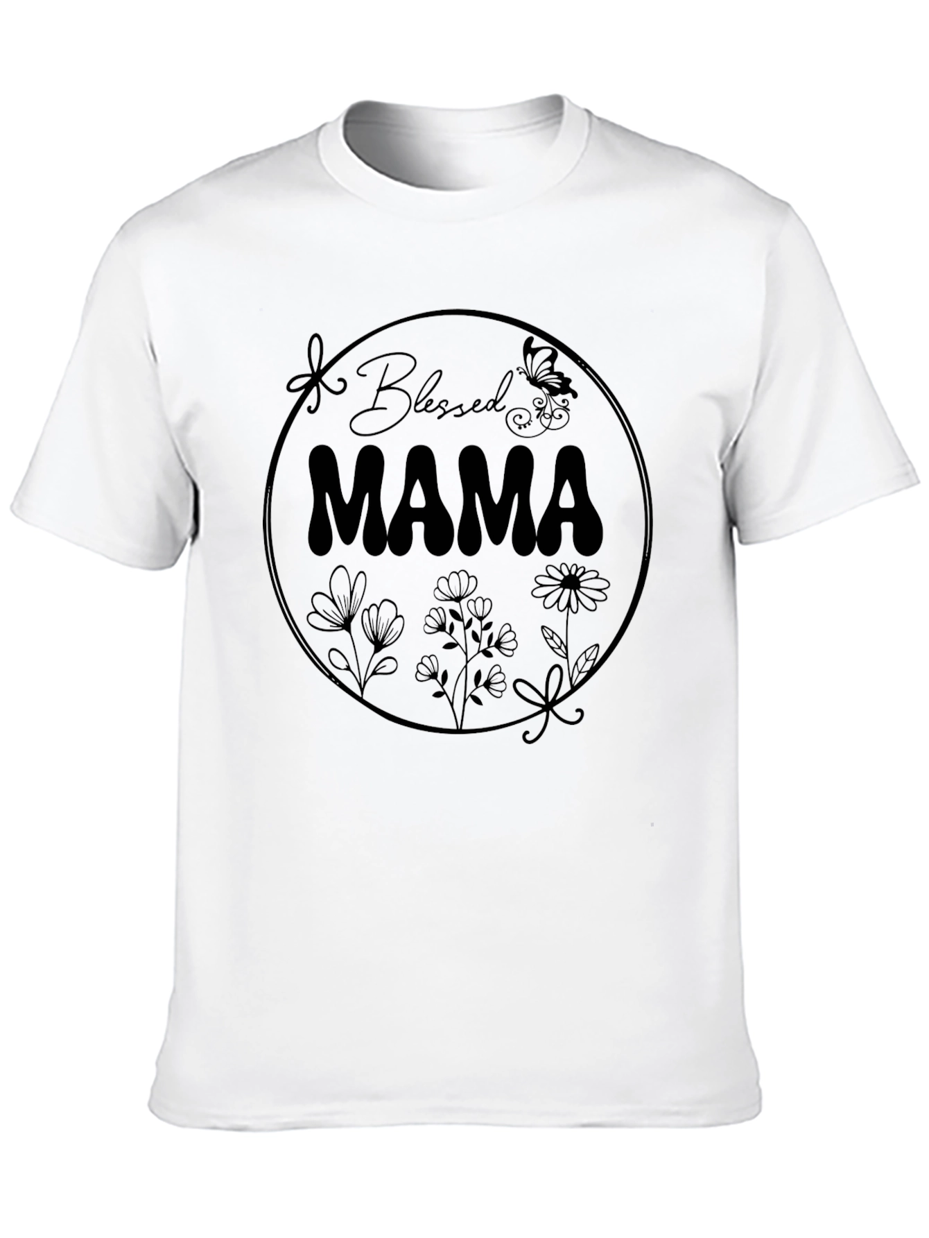 Black Blessed Mama Graphic T-Shirt - Black view 10